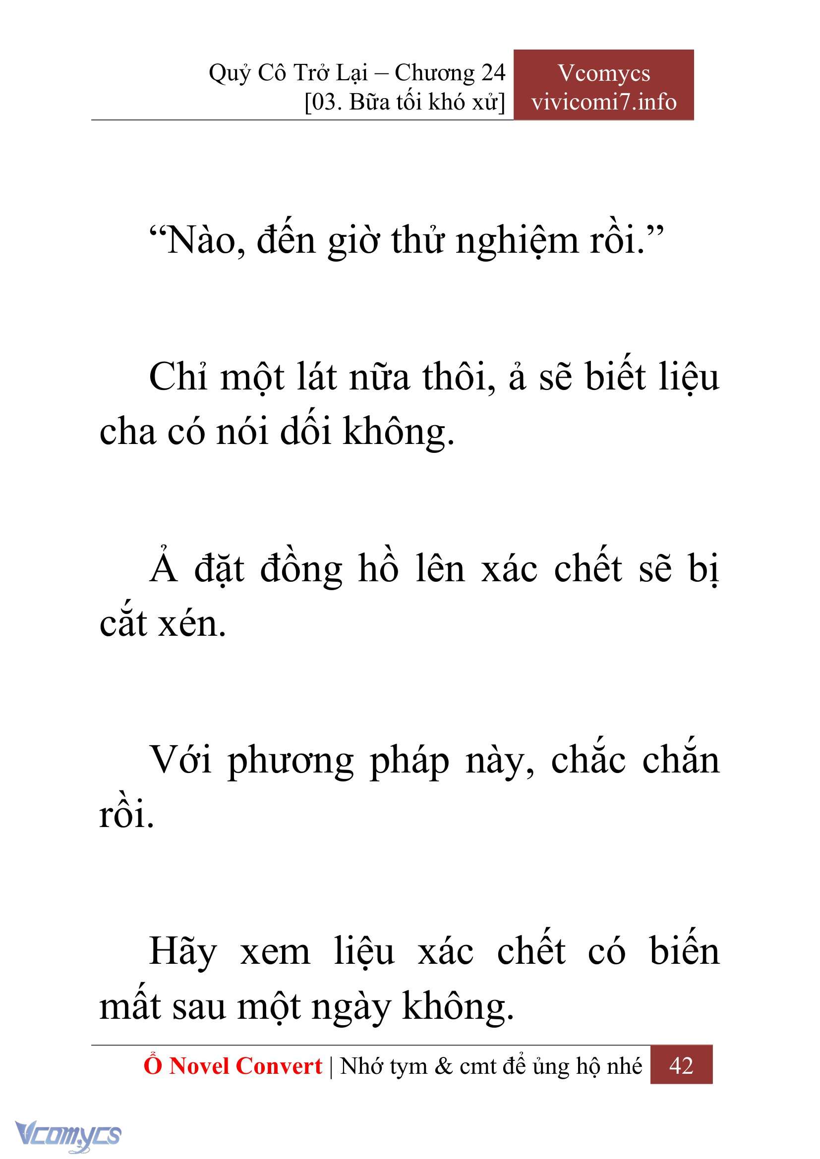[Novel] Quý Cô Trở Lại Chap 24 - Next 