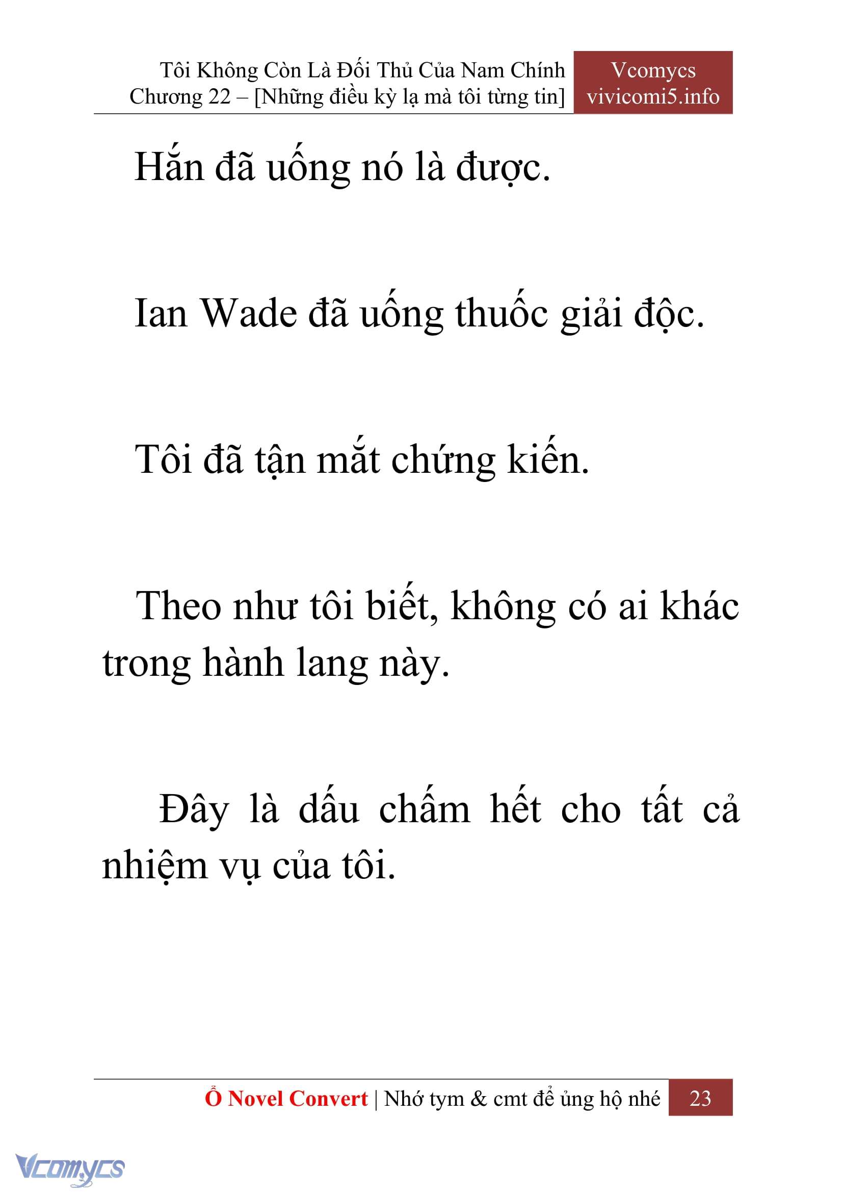 [Novel] Tôi Không Còn Là Đối Thủ Của Nam Chính Chap 22 - Trang 2