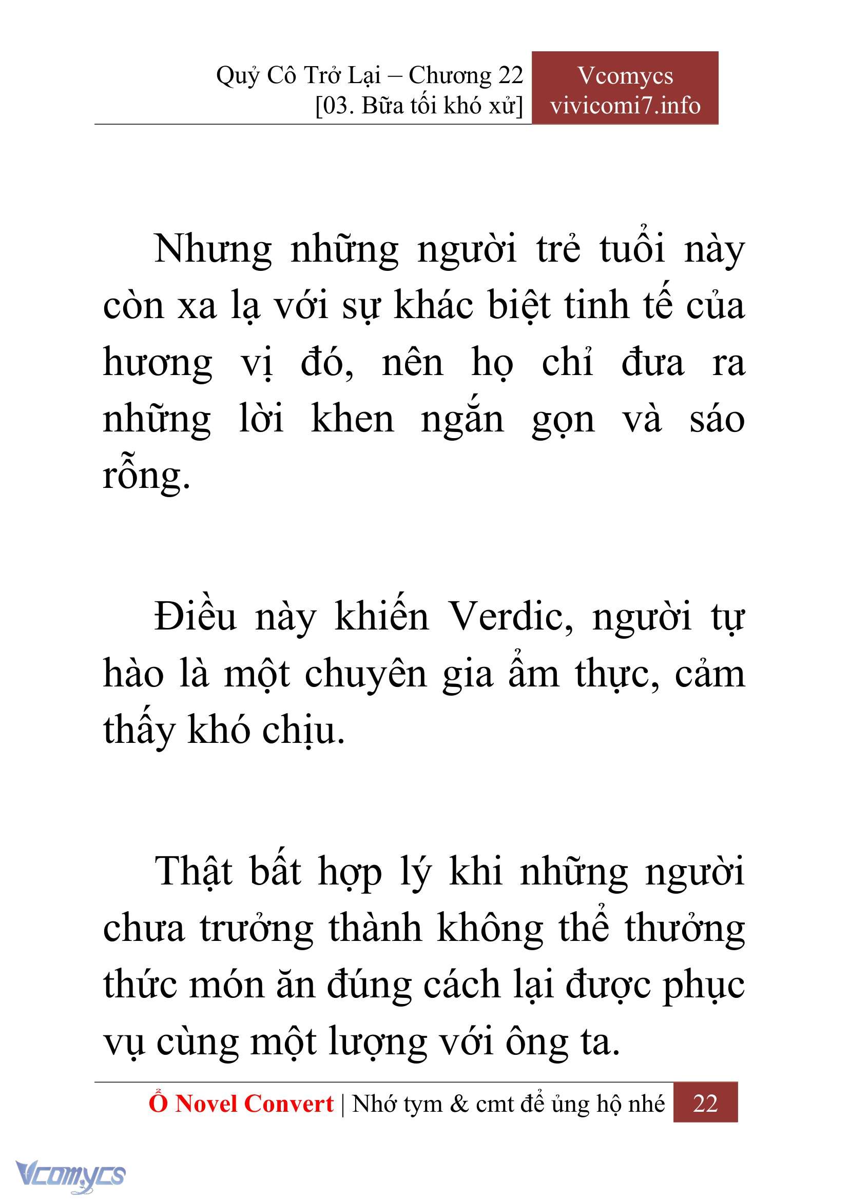 [Novel] Quý Cô Trở Lại Chap 22 - Next Chap 23