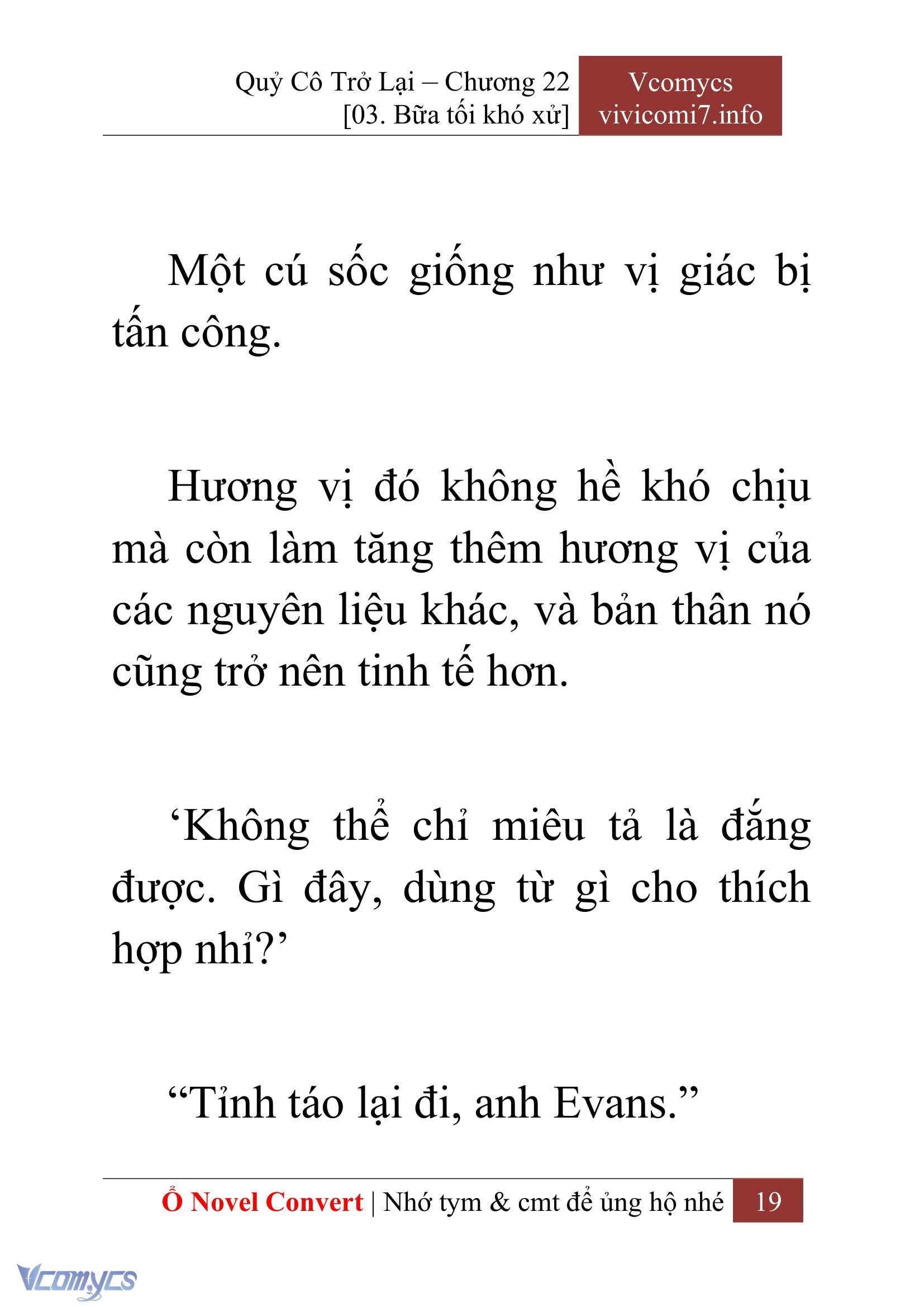 [Novel] Quý Cô Trở Lại Chap 22 - Next Chap 23
