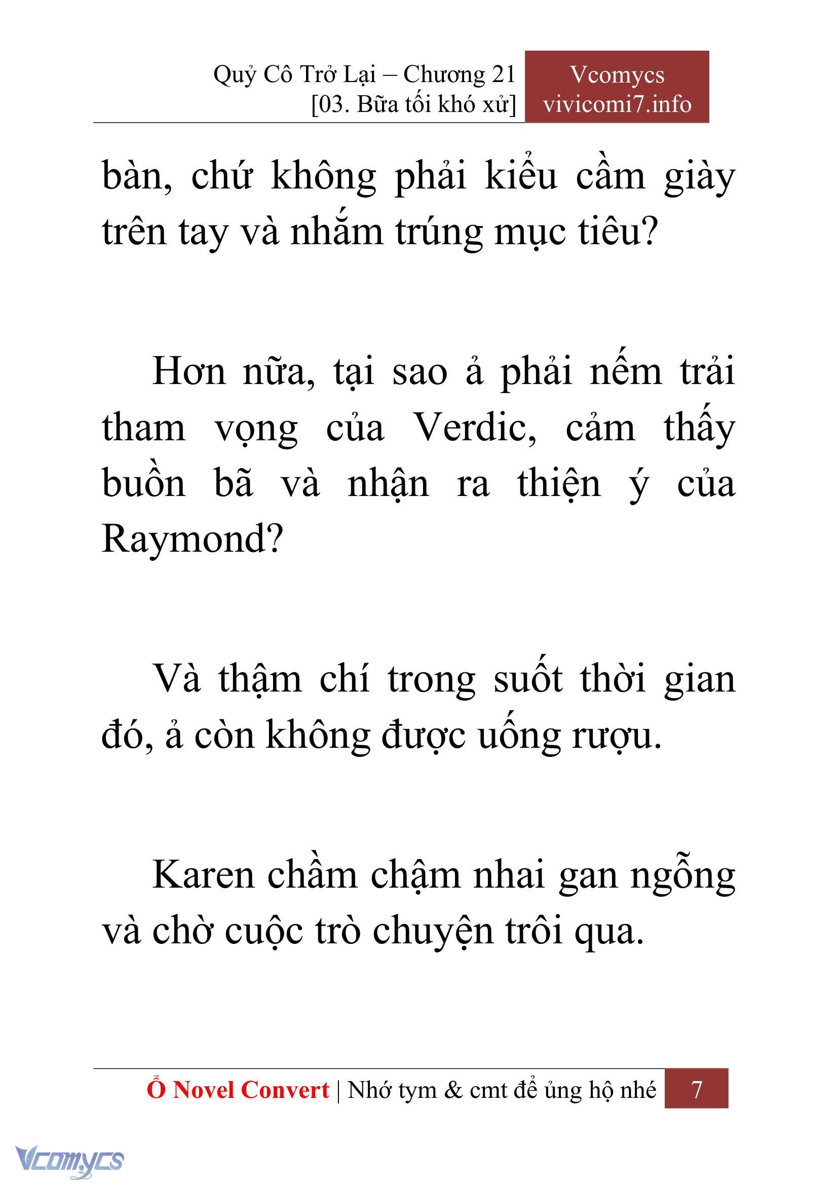 [Novel] Quý Cô Trở Lại Chap 21 - Next Chap 22