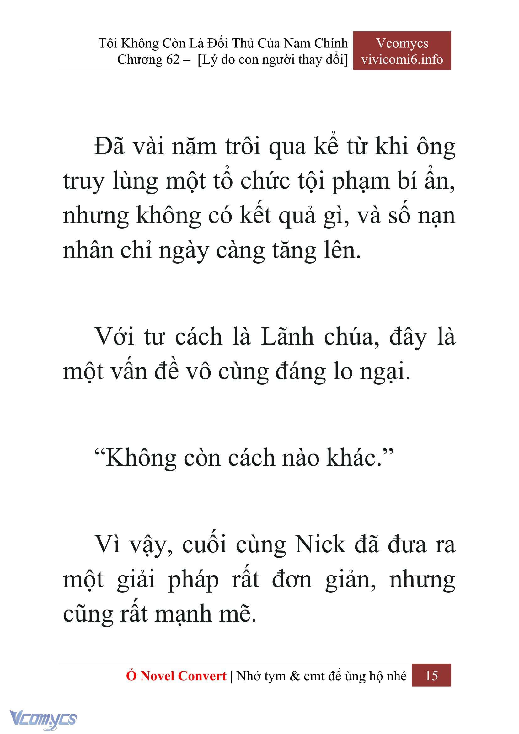 [Novel] Tôi Không Còn Là Đối Thủ Của Nam Chính Chap 62 - Next Chap 63