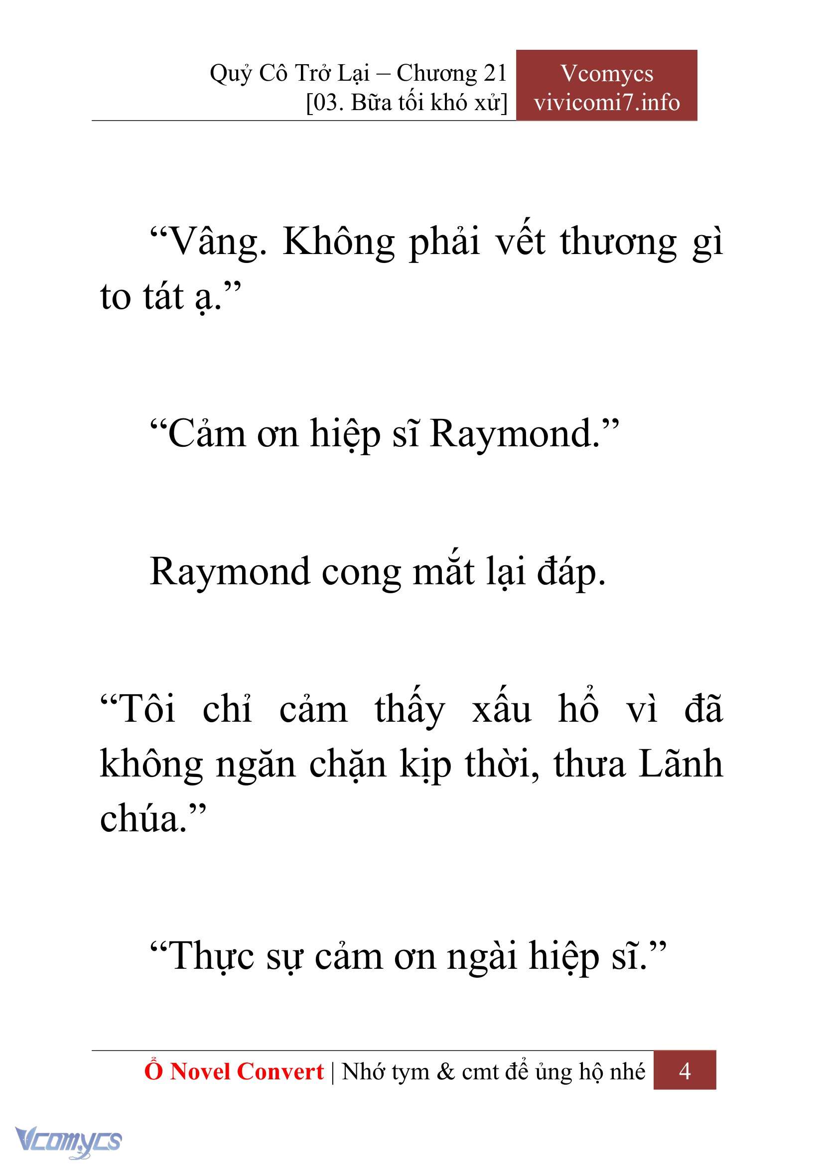 [Novel] Quý Cô Trở Lại Chap 21 - Next Chap 22