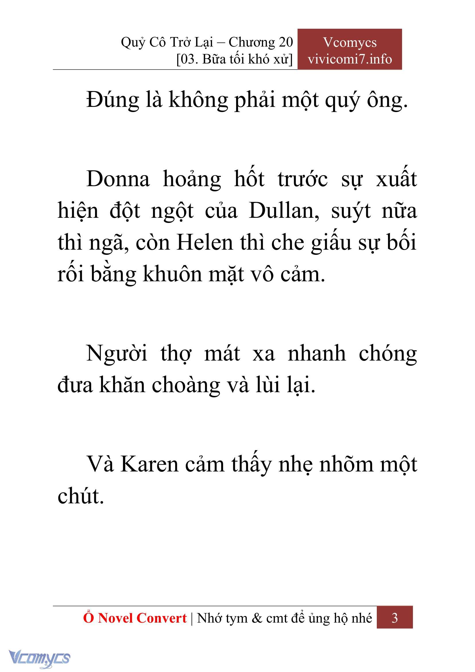 [Novel] Quý Cô Trở Lại Chap 20 - Next Chap 21
