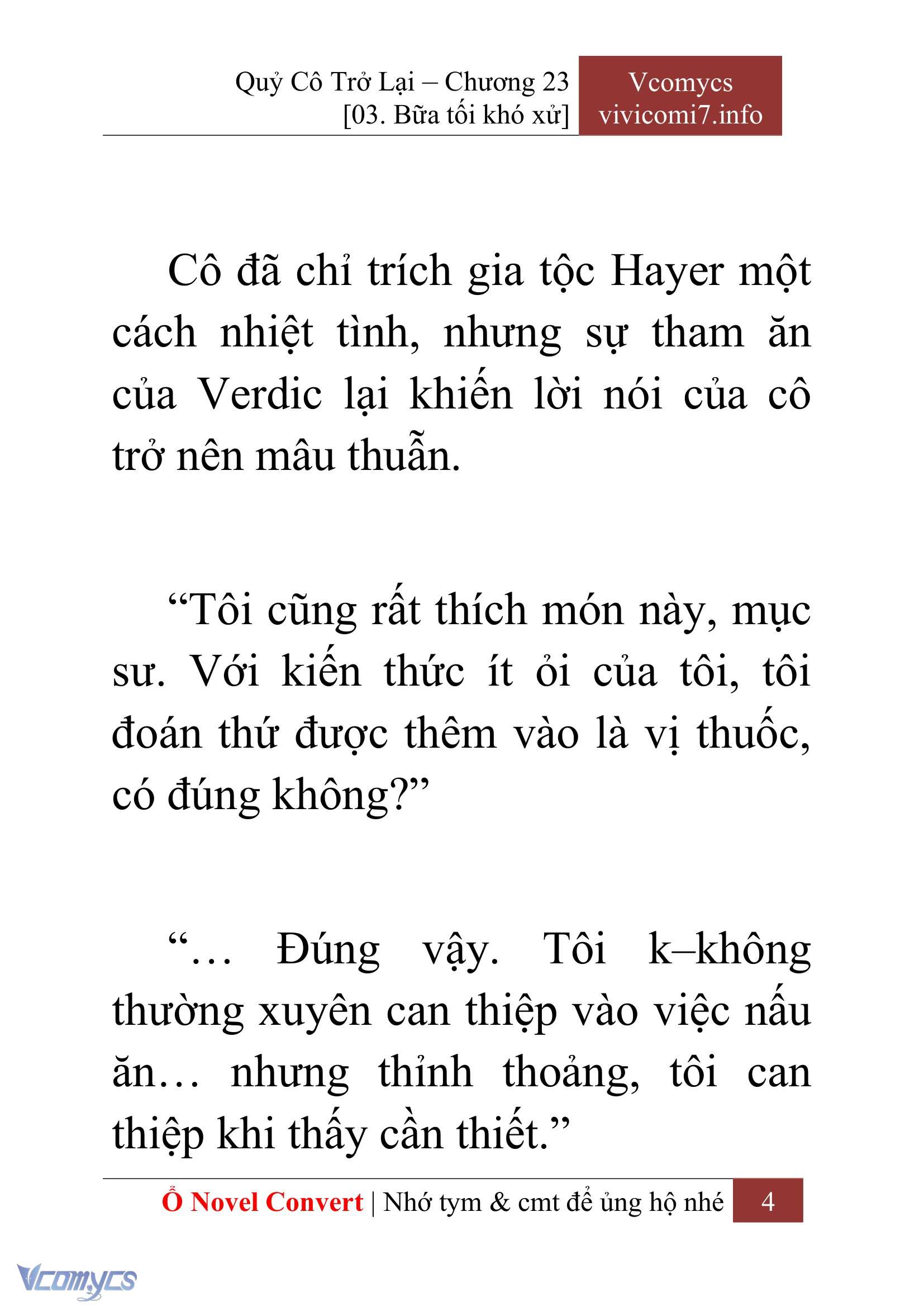 [Novel] Quý Cô Trở Lại Chap 23 - Next Chap 24