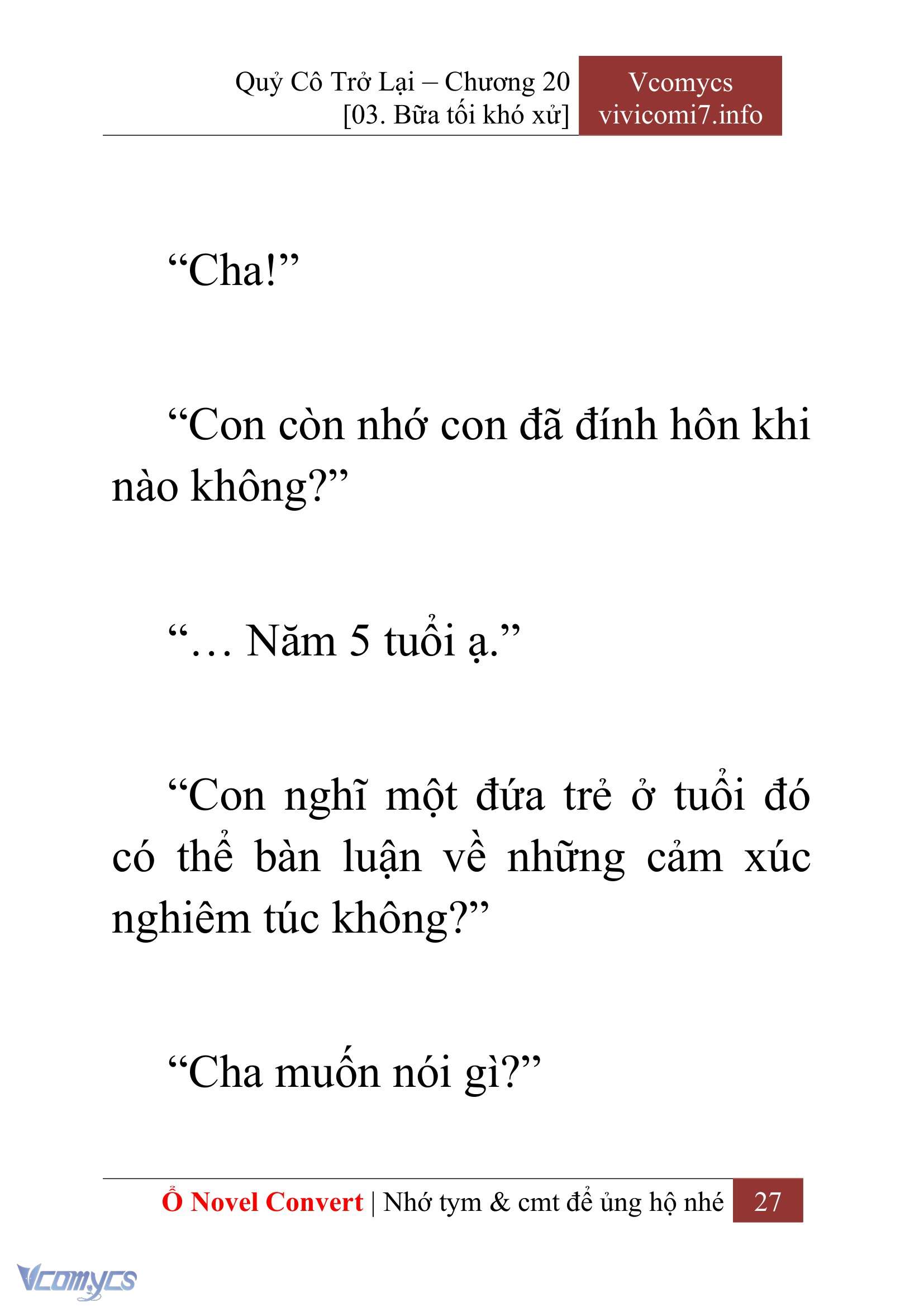 [Novel] Quý Cô Trở Lại Chap 20 - Next Chap 21