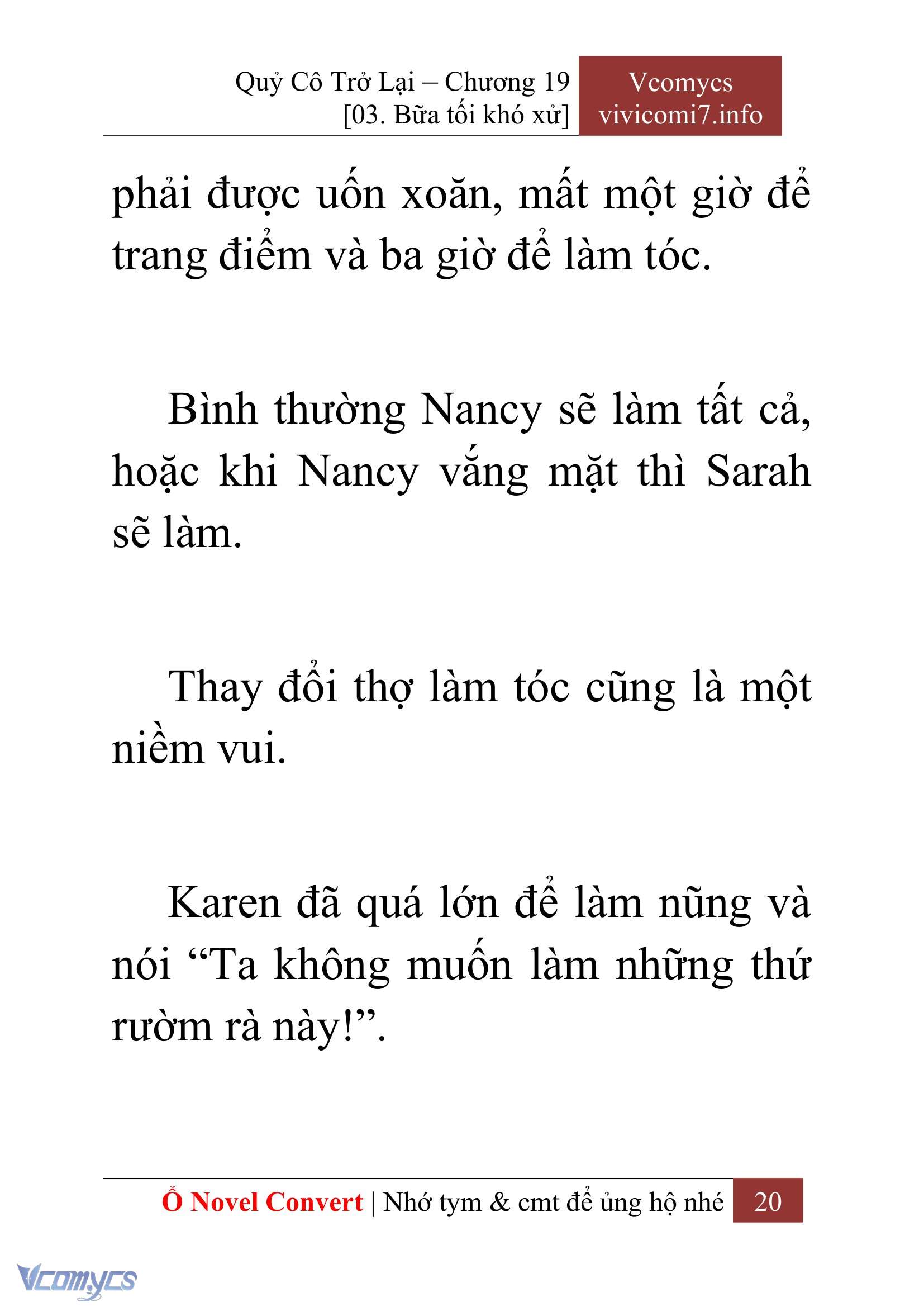 [Novel] Quý Cô Trở Lại Chap 19 - Next Chap 20