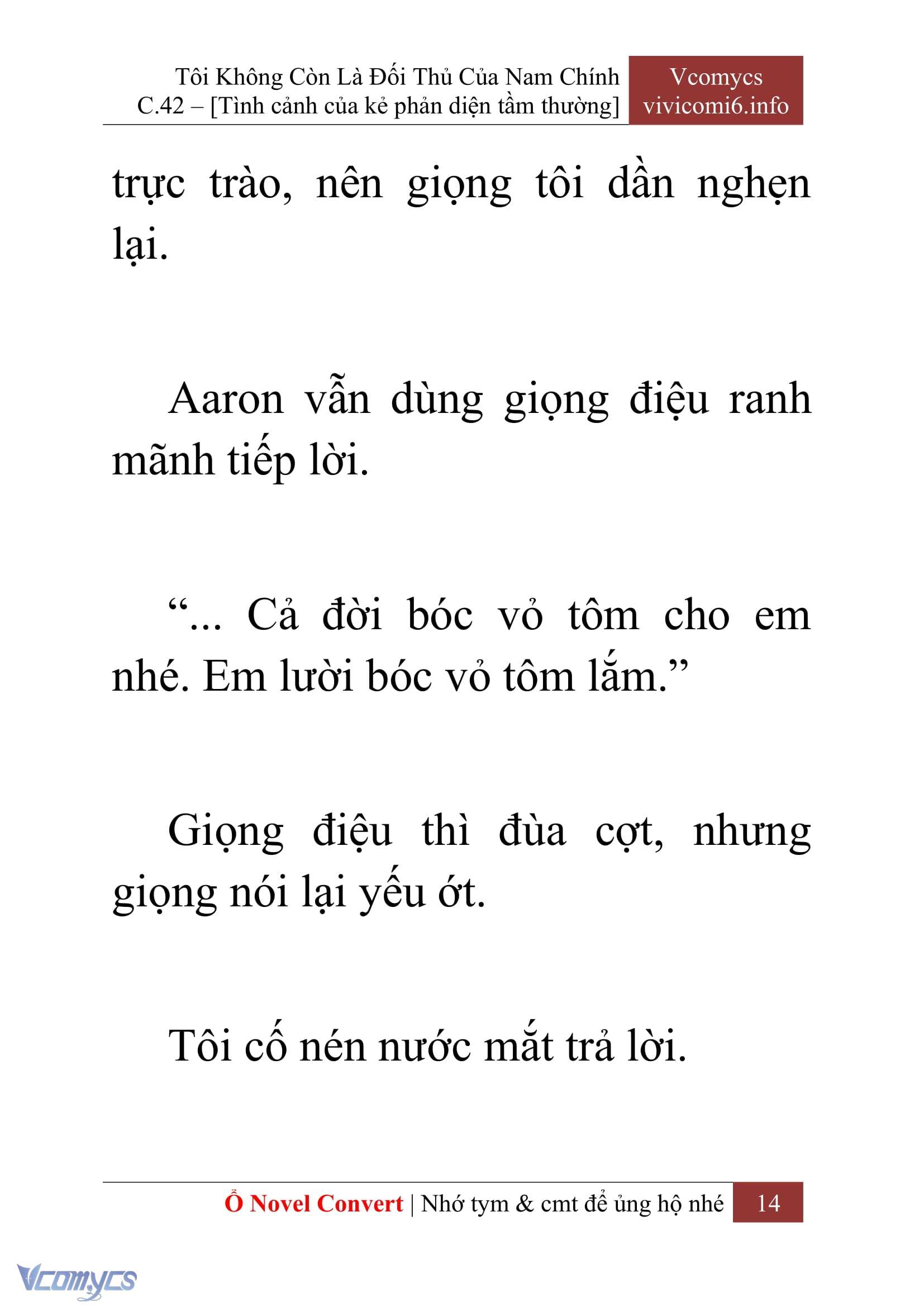[Novel] Tôi Không Còn Là Đối Thủ Của Nam Chính Chap 42 - Trang 2