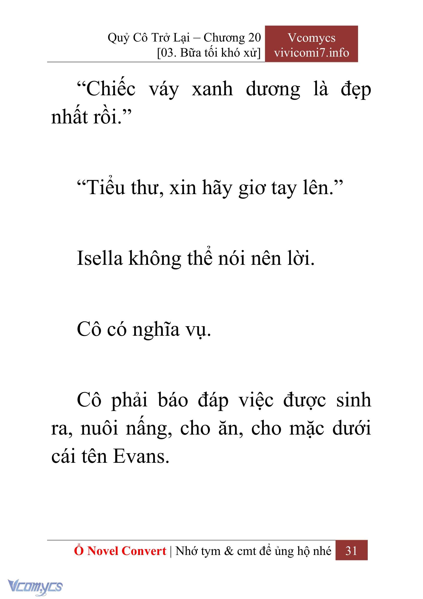 [Novel] Quý Cô Trở Lại Chap 20 - Next Chap 21