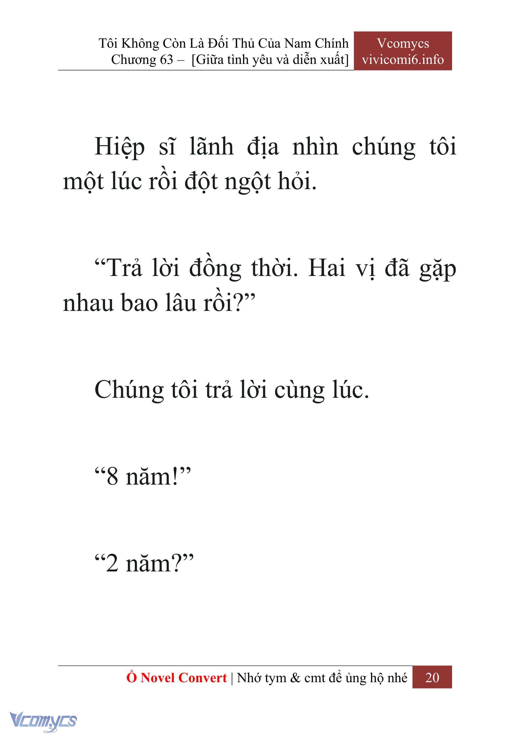 [Novel] Tôi Không Còn Là Đối Thủ Của Nam Chính Chap 63 - Next 