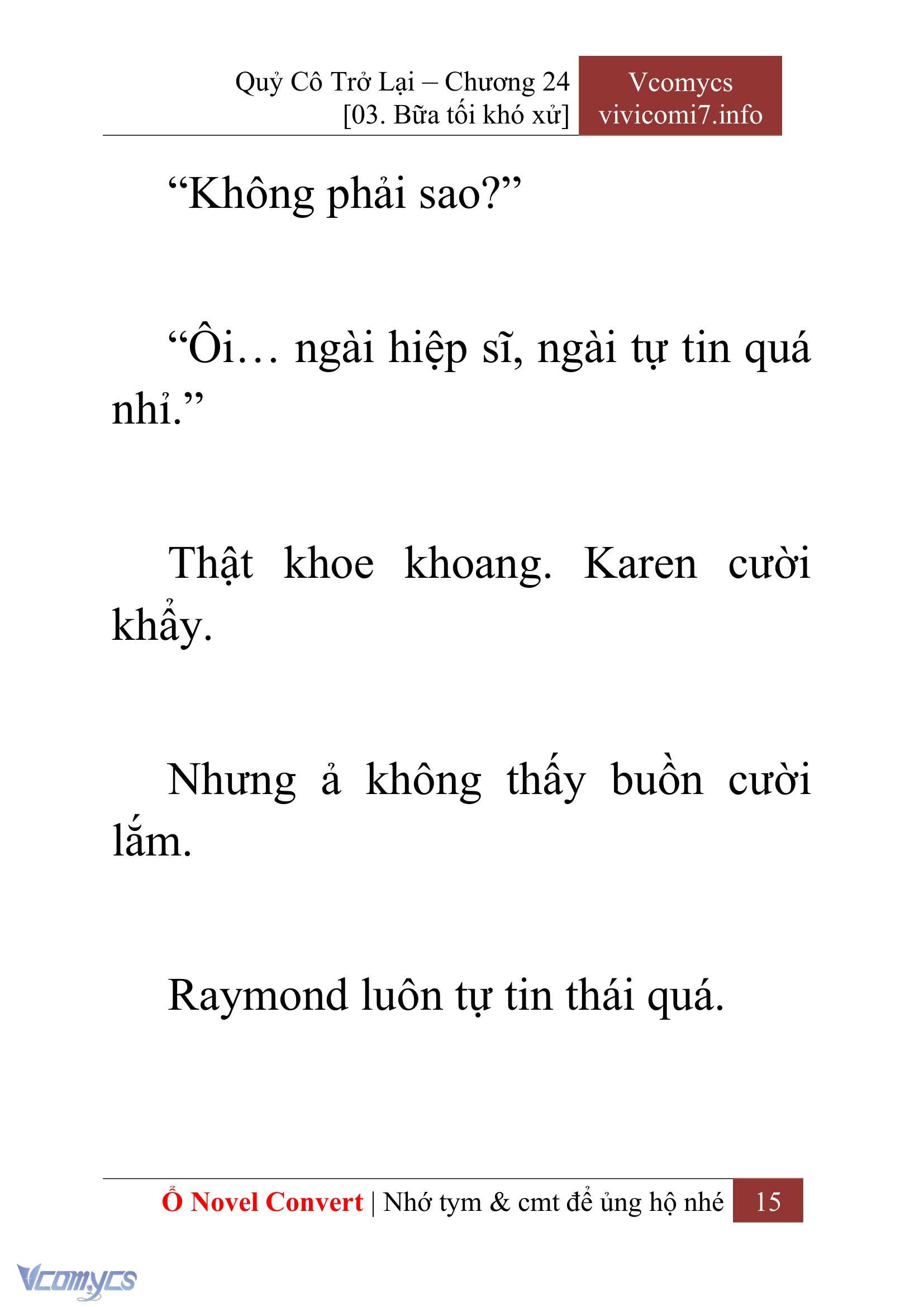 [Novel] Quý Cô Trở Lại Chap 24 - Next 