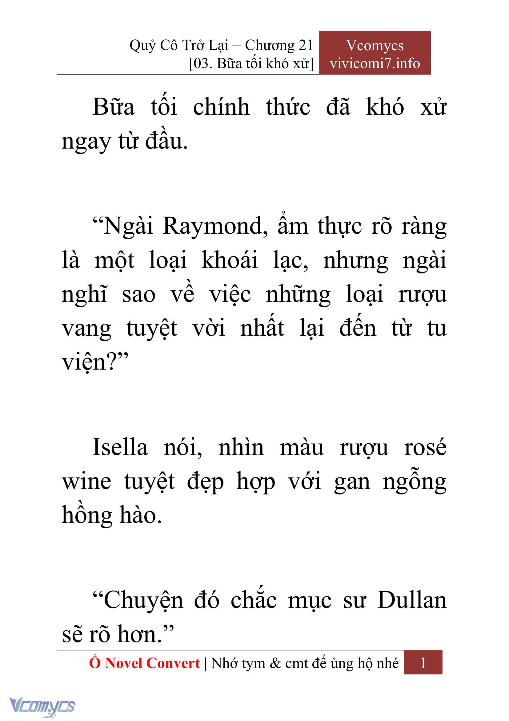 [Novel] Quý Cô Trở Lại Chap 21 - Next Chap 22