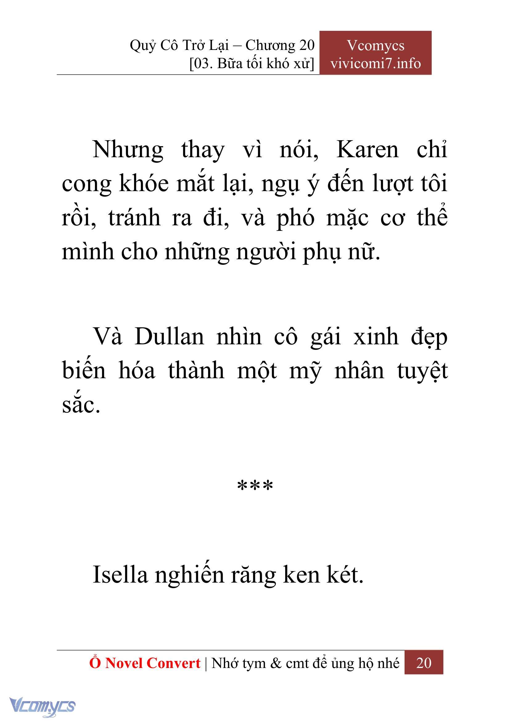 [Novel] Quý Cô Trở Lại Chap 20 - Next Chap 21