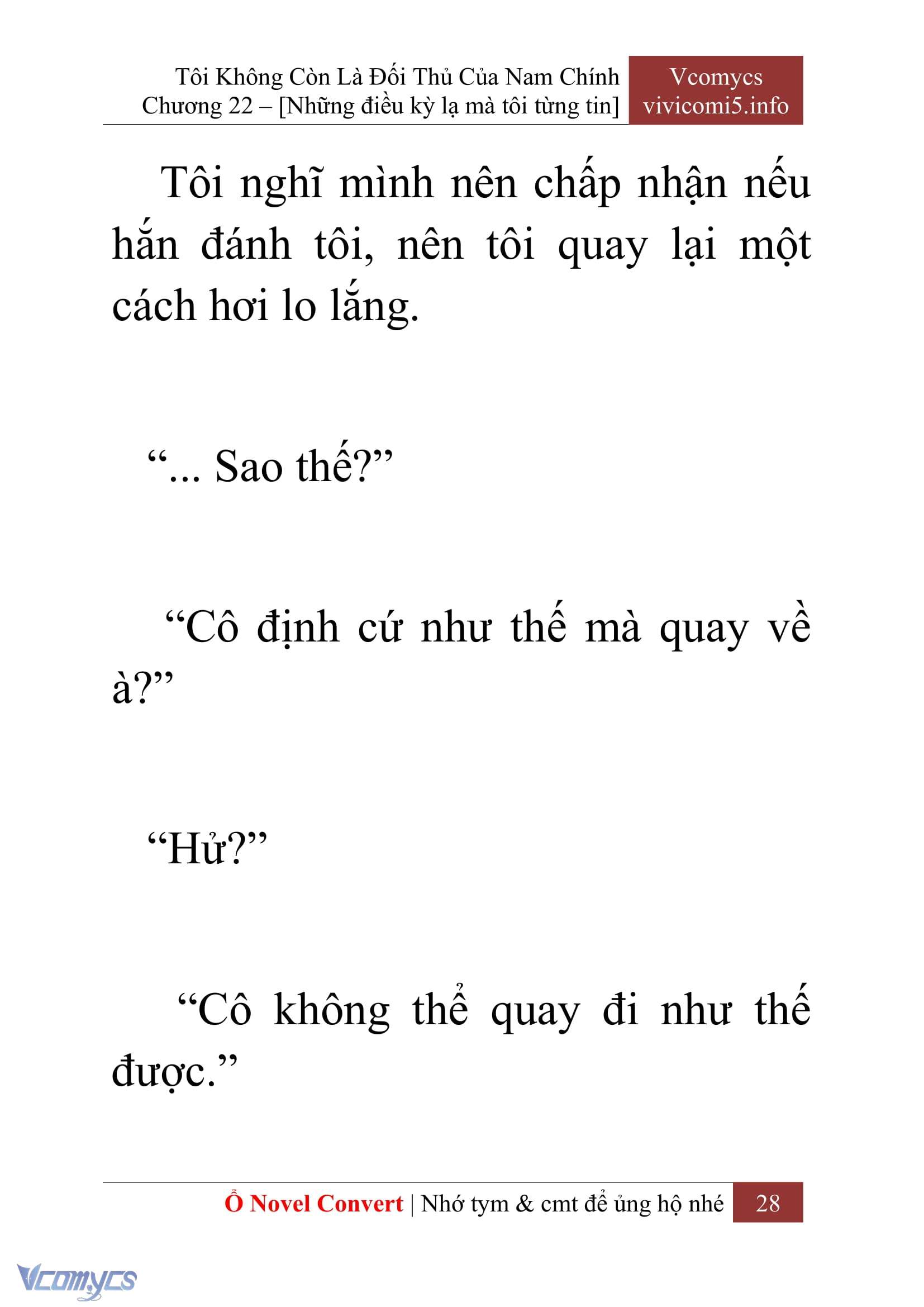 [Novel] Tôi Không Còn Là Đối Thủ Của Nam Chính Chap 22 - Trang 2