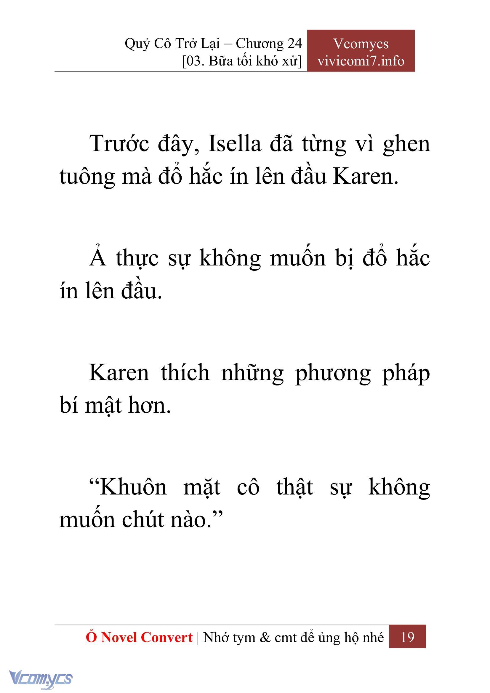 [Novel] Quý Cô Trở Lại Chap 24 - Next 