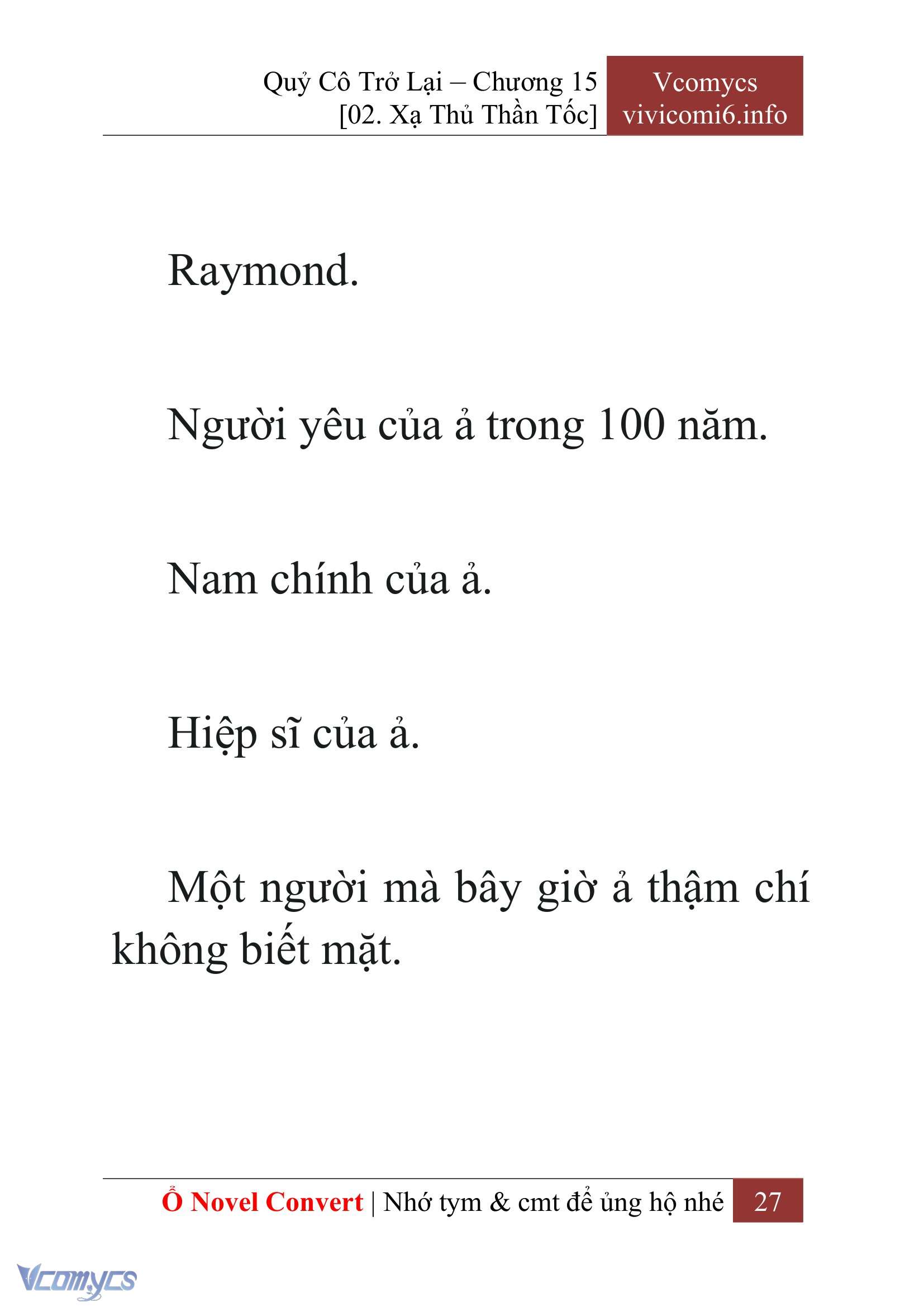 [Novel] Quý Cô Trở Lại Chap 15 - Trang 2