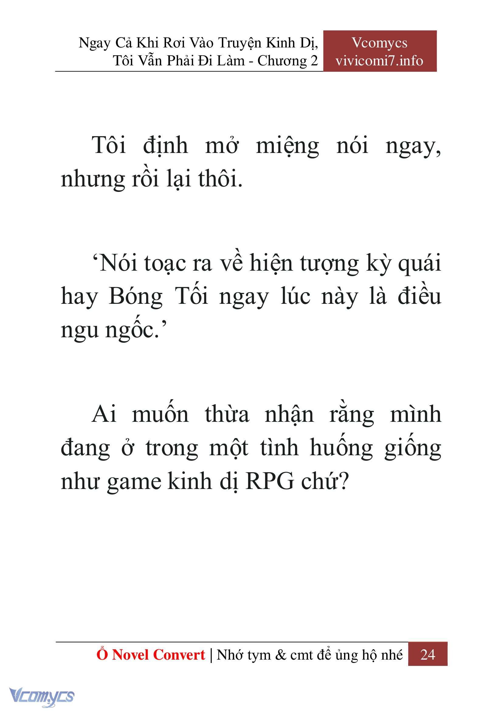 [Novel] Ngay Cả Khi Rơi Vào Truyện Kinh Dị, Tôi Vẫn Phải Đi Làm Chap 2 - Next 