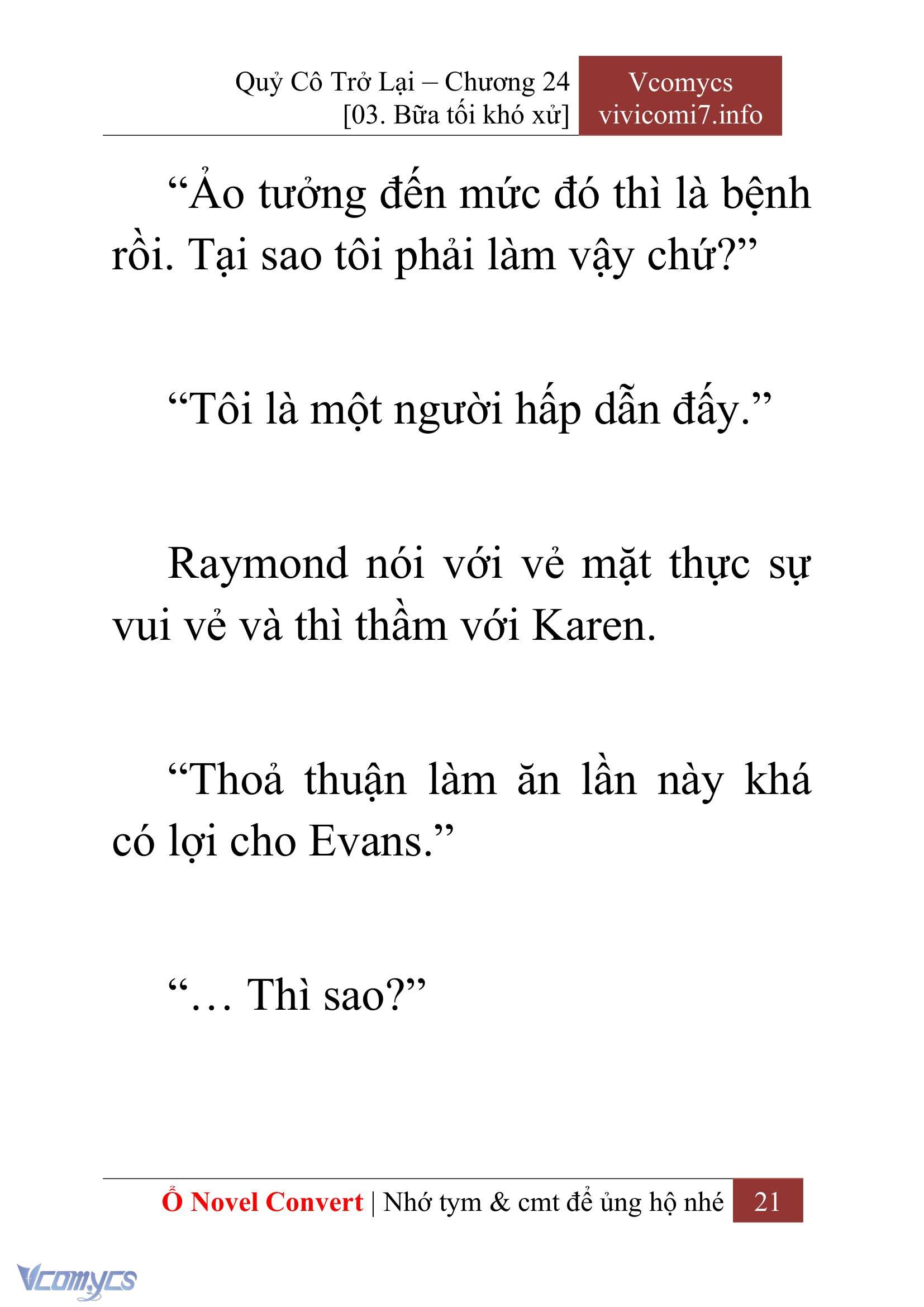 [Novel] Quý Cô Trở Lại Chap 24 - Next 