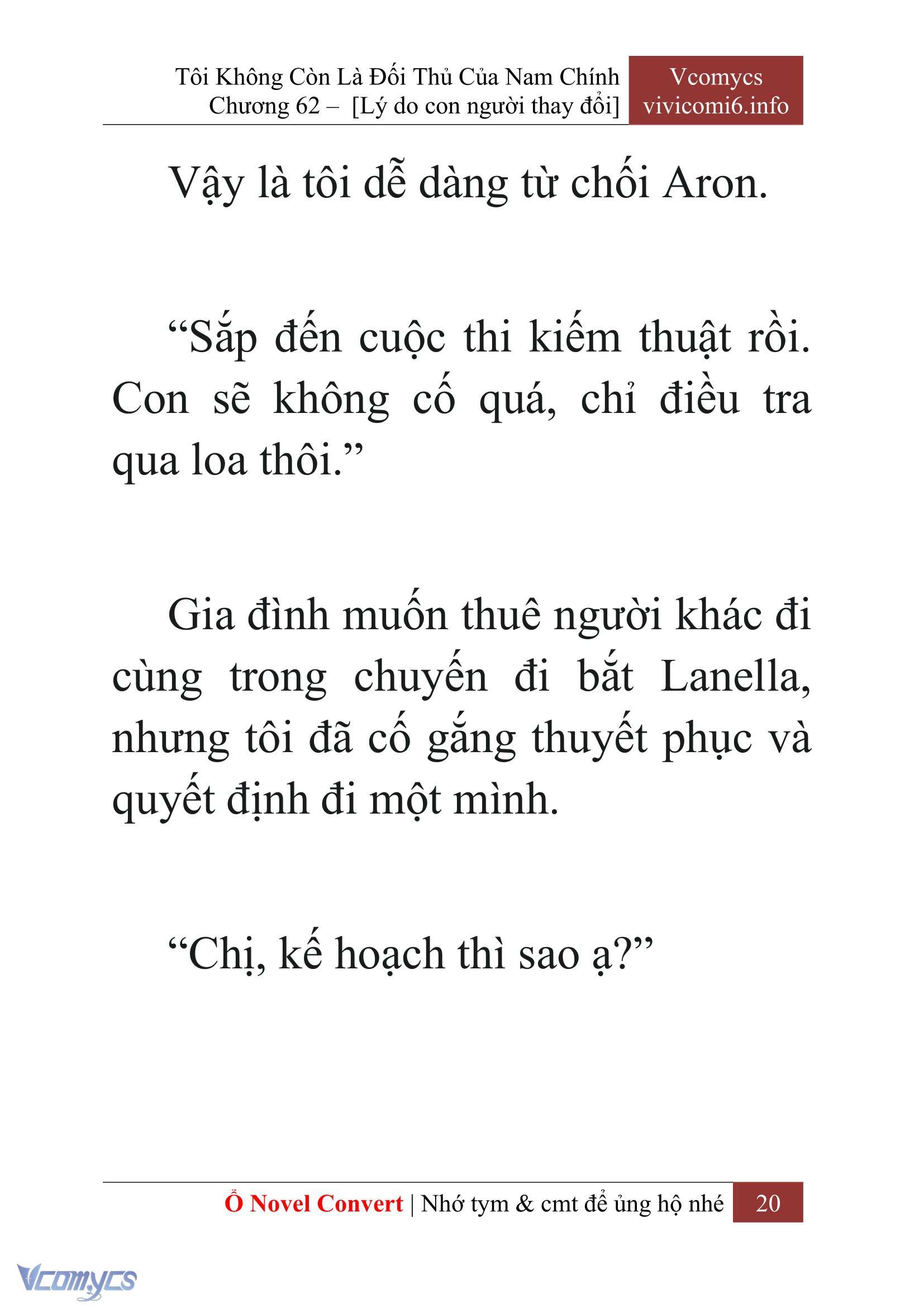 [Novel] Tôi Không Còn Là Đối Thủ Của Nam Chính Chap 62 - Next Chap 63