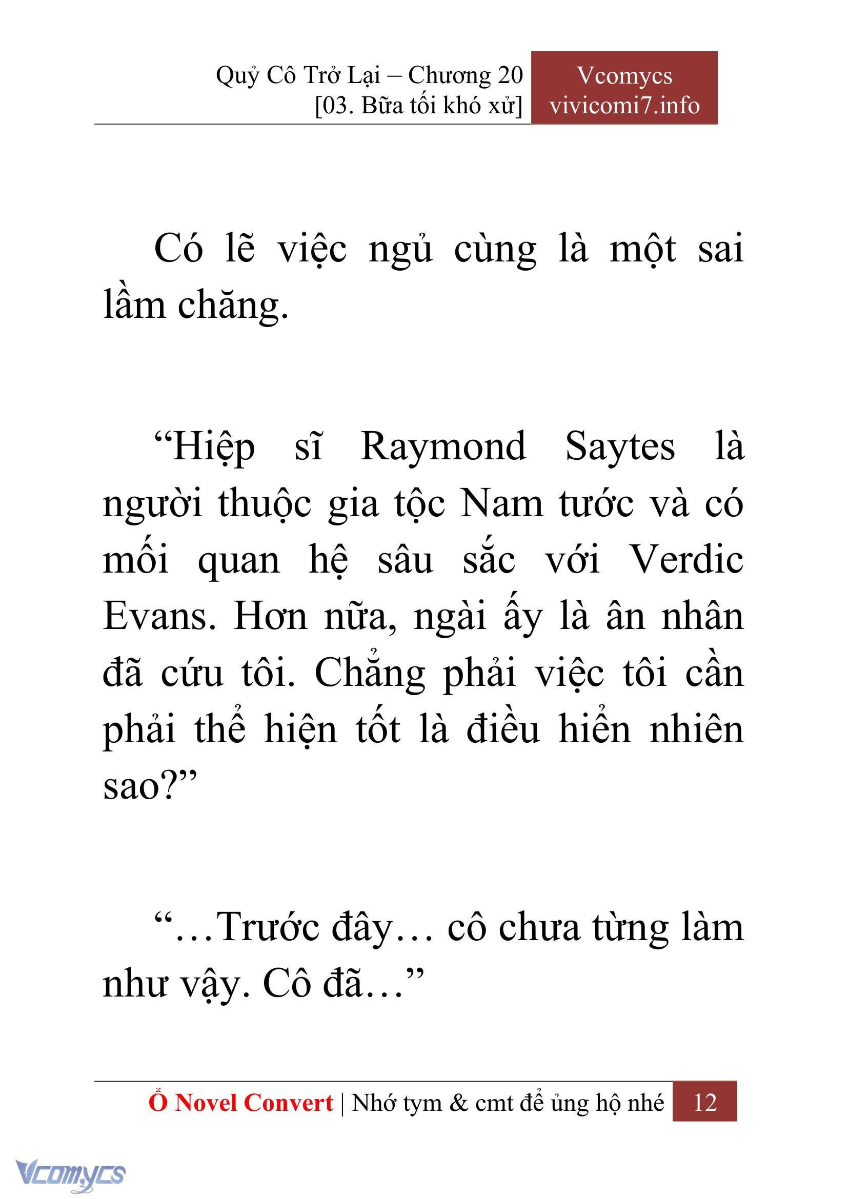 [Novel] Quý Cô Trở Lại Chap 20 - Next Chap 21