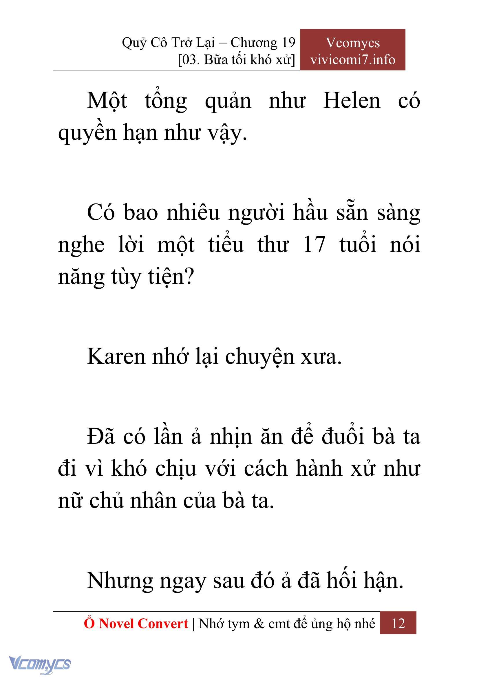 [Novel] Quý Cô Trở Lại Chap 19 - Next Chap 20