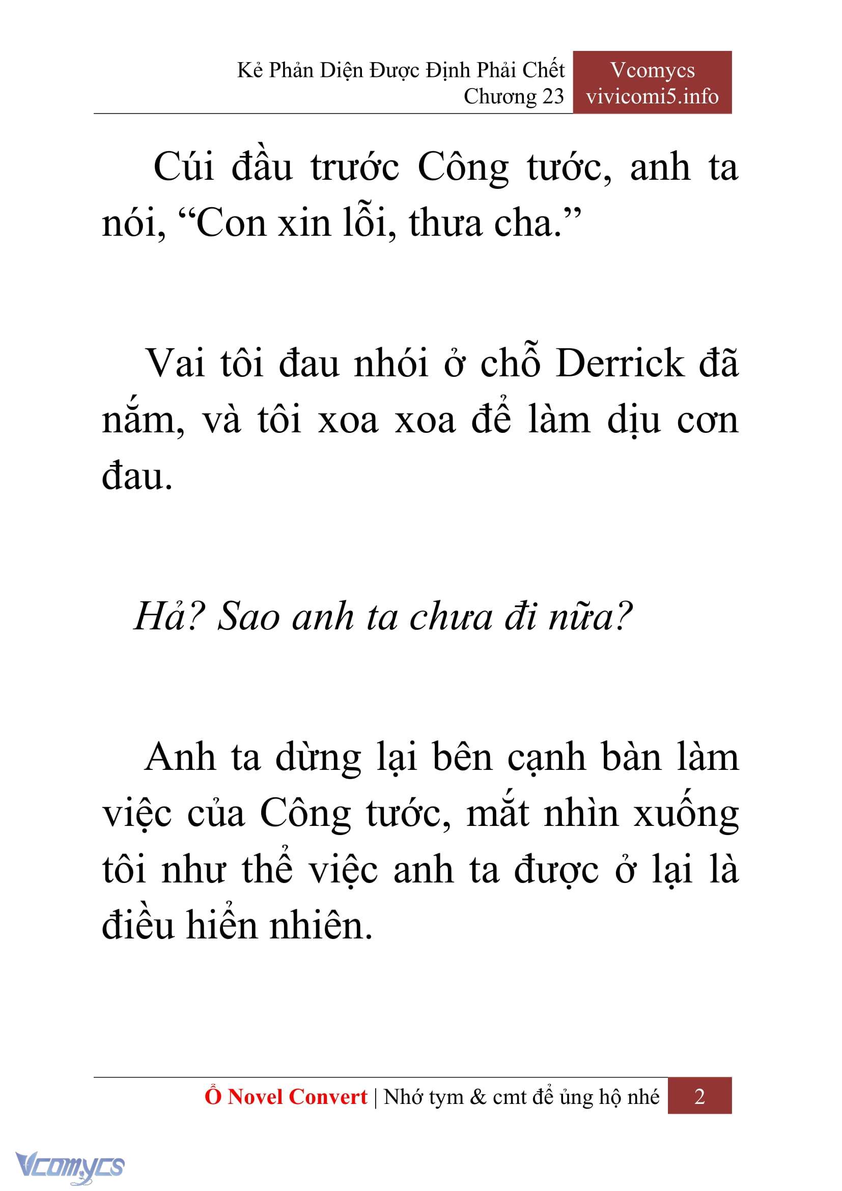 [Novel] Kẻ Phản Diện Được Định Phải Chết Chap 23 - Trang 2