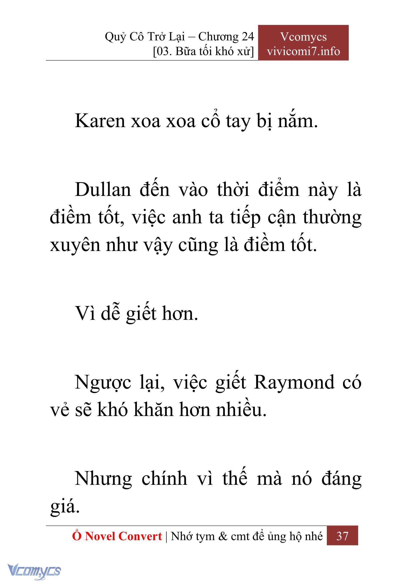 [Novel] Quý Cô Trở Lại Chap 24 - Next 