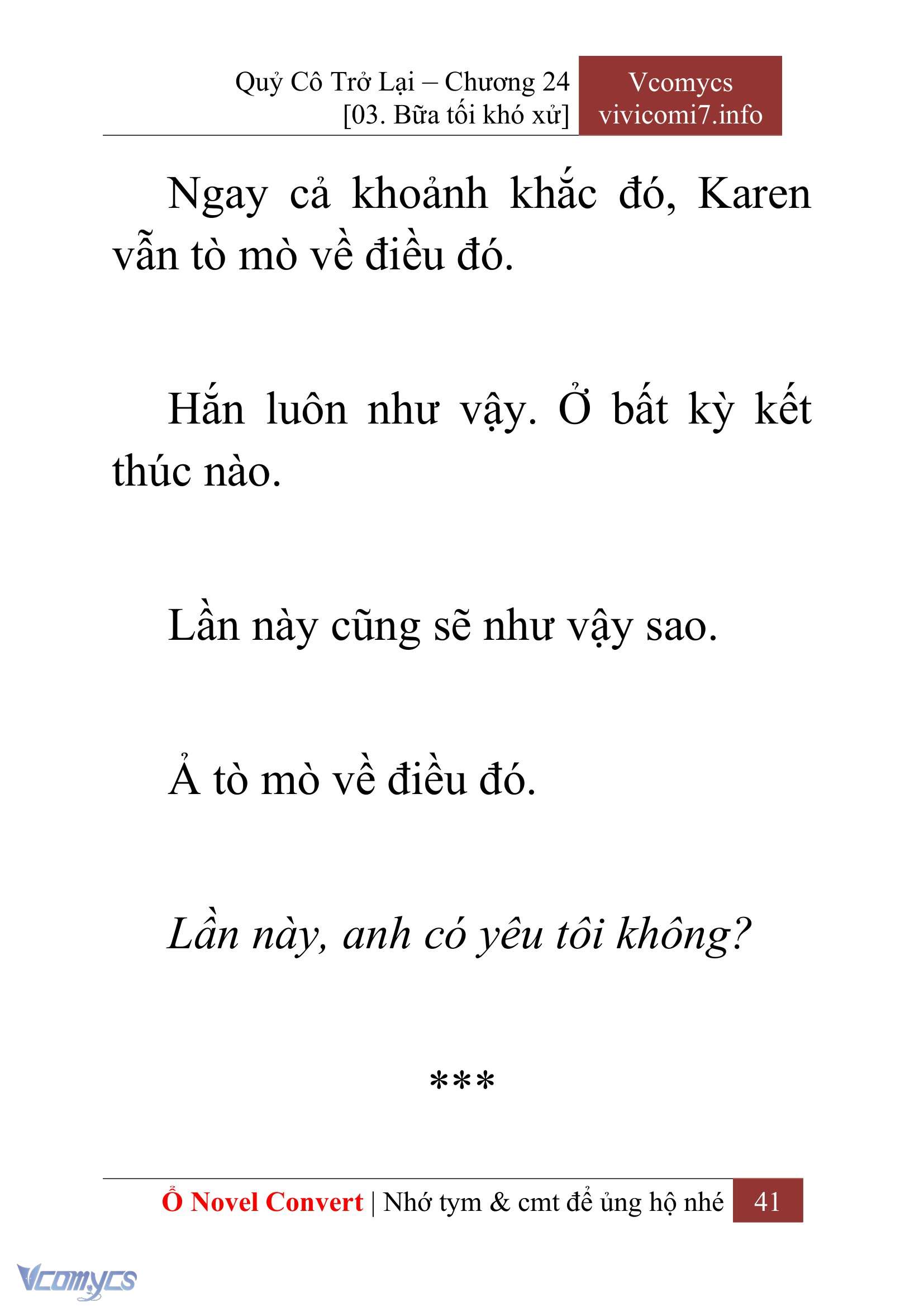 [Novel] Quý Cô Trở Lại Chap 24 - Next 