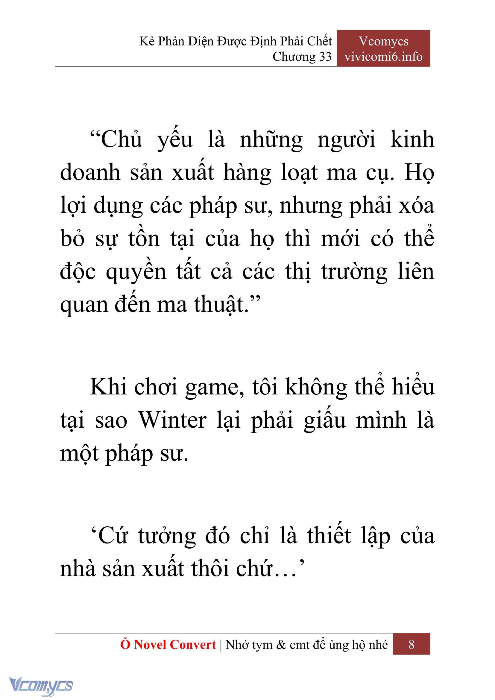 [Novel] Kẻ Phản Diện Được Định Phải Chết Chap 33 - Next 