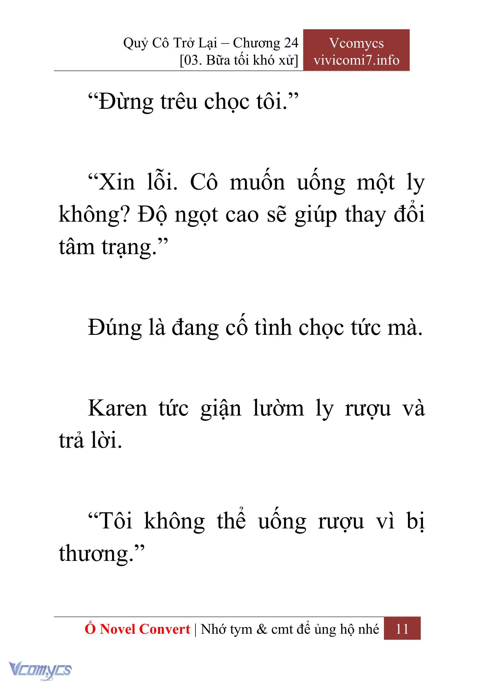[Novel] Quý Cô Trở Lại Chap 24 - Next 