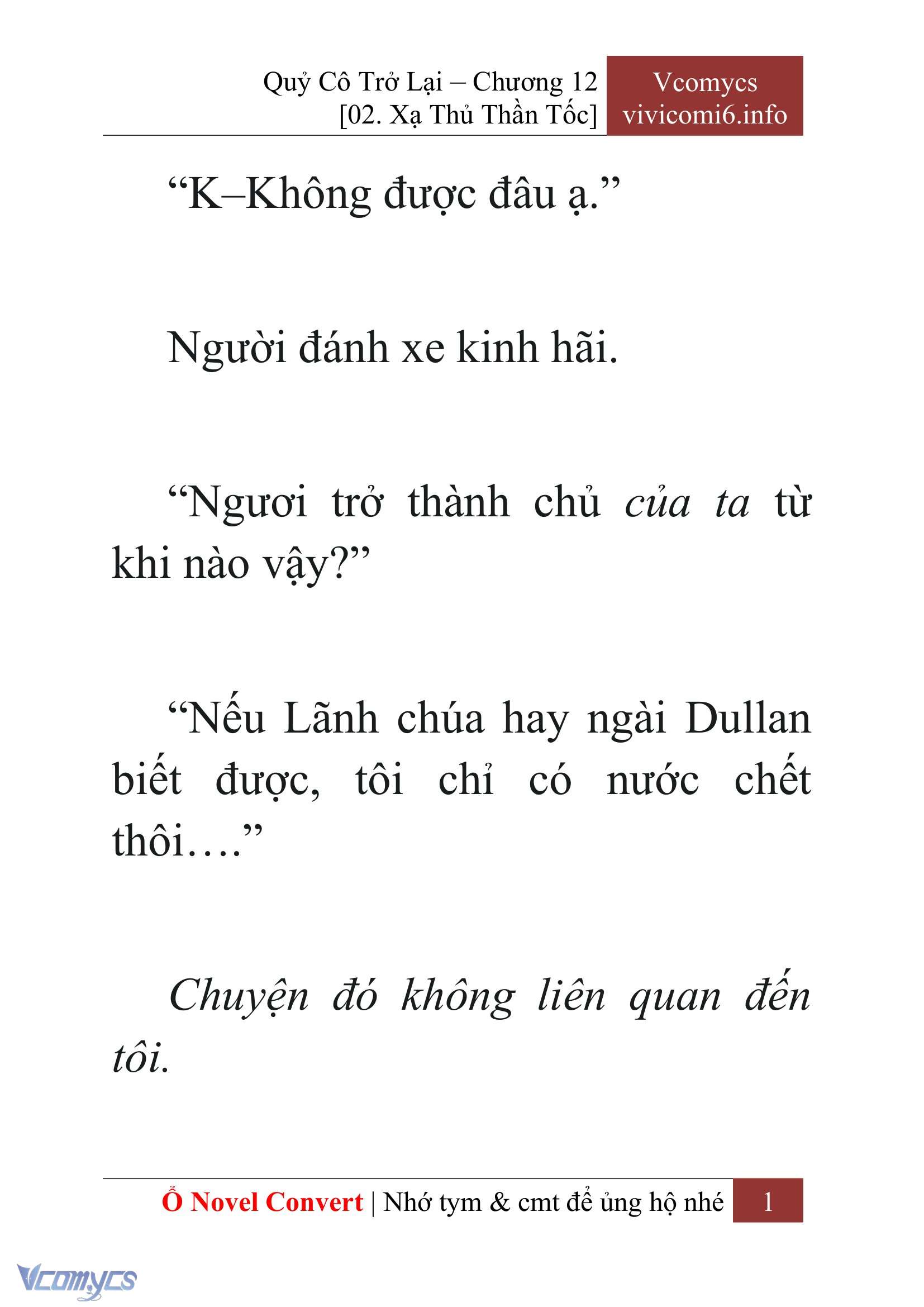 [Novel] Quý Cô Trở Lại Chap 12 - Trang 2