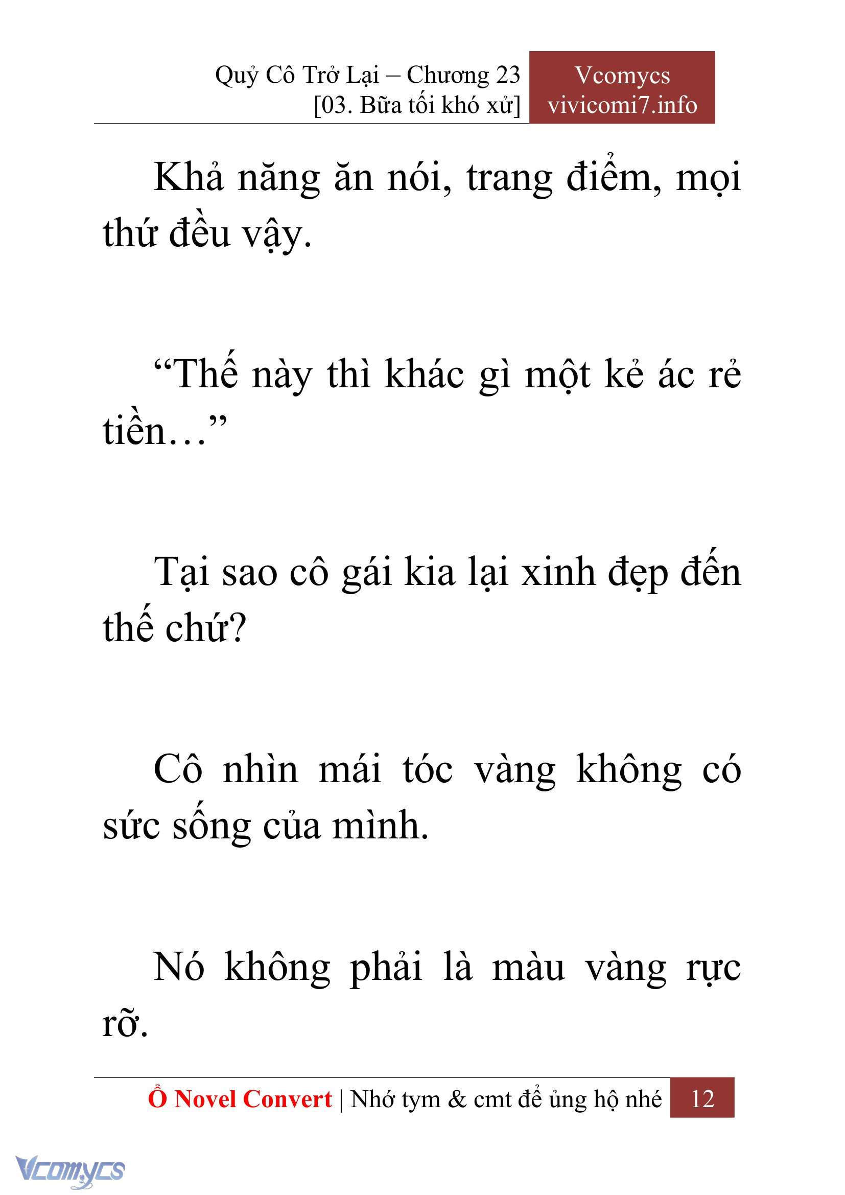 [Novel] Quý Cô Trở Lại Chap 23 - Next Chap 24