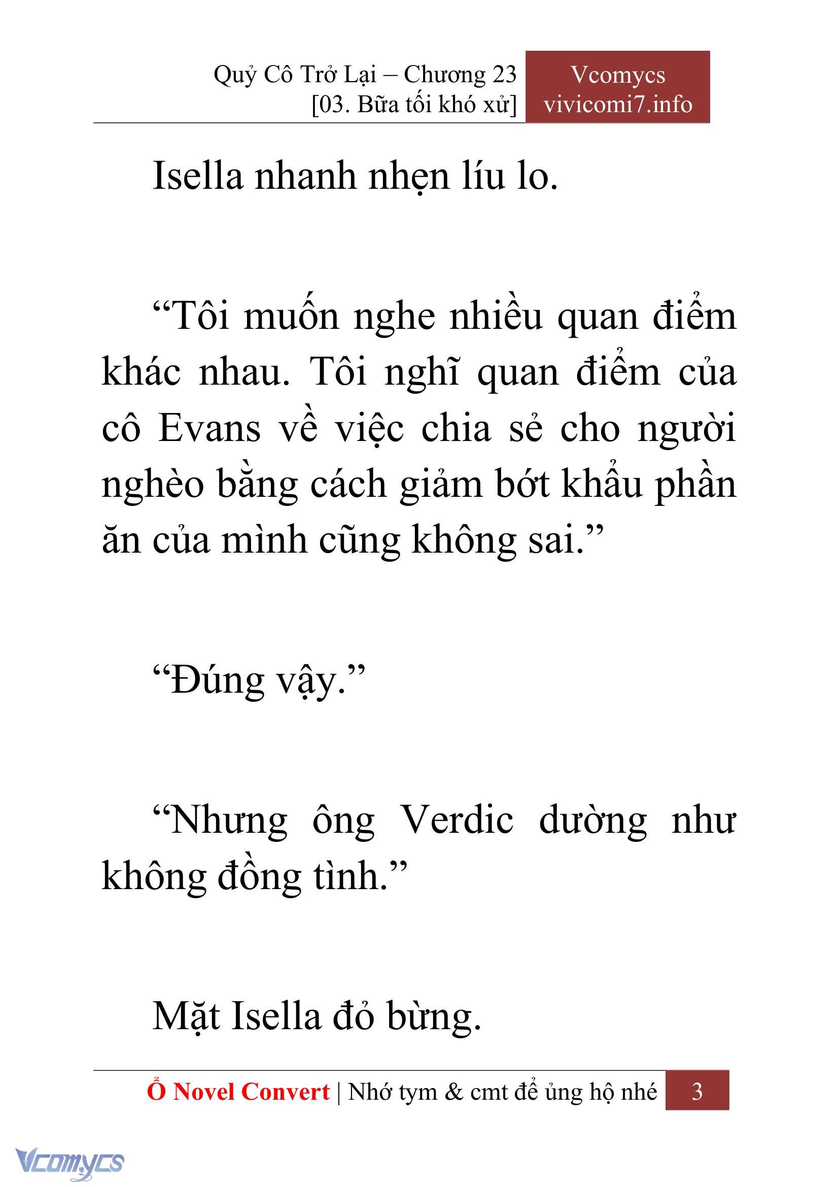 [Novel] Quý Cô Trở Lại Chap 23 - Next Chap 24