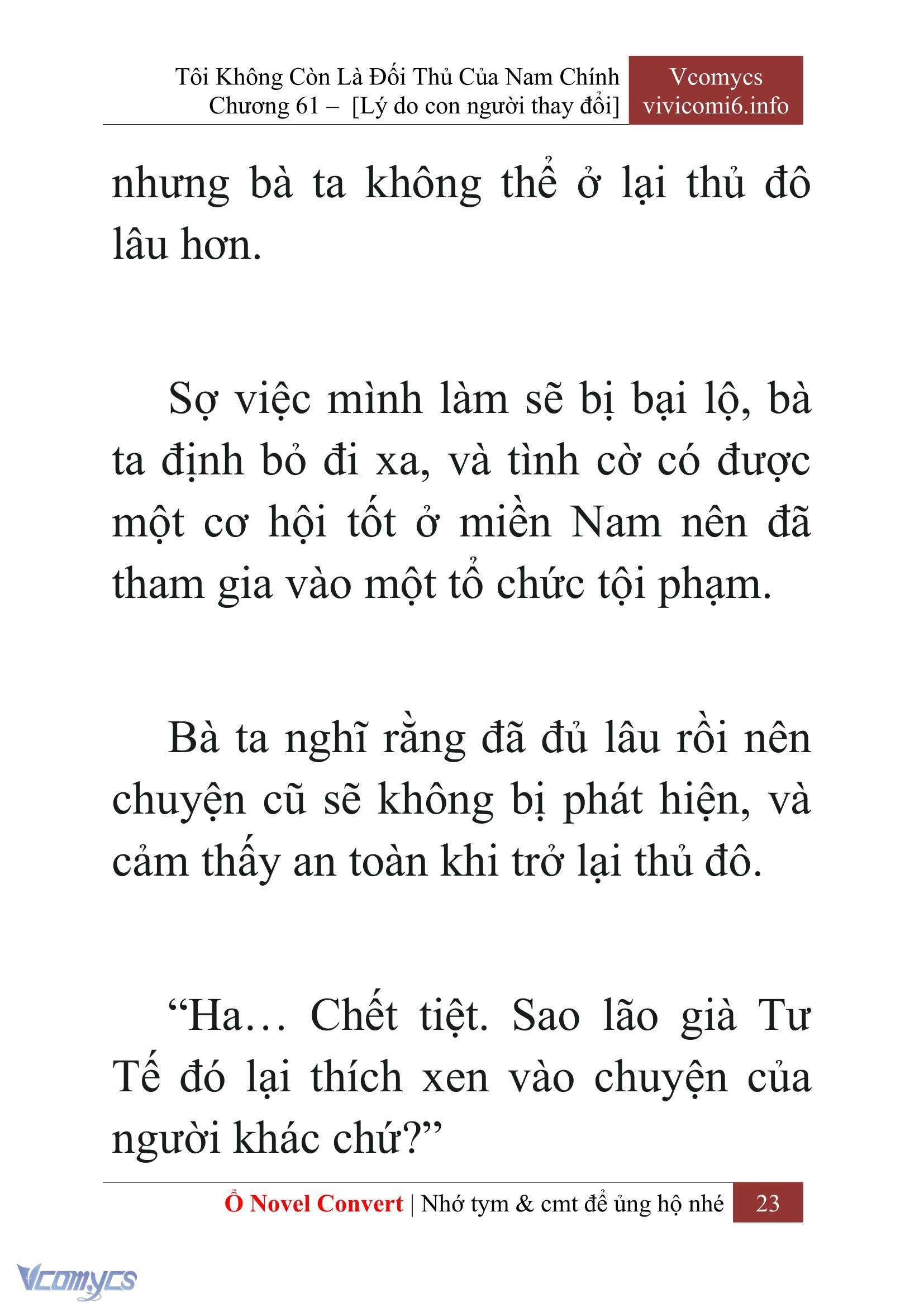 [Novel] Tôi Không Còn Là Đối Thủ Của Nam Chính Chap 61 - Next Chap 62