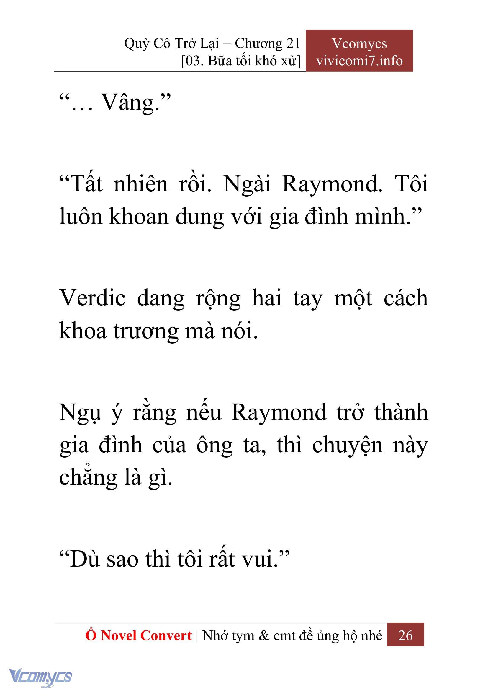 [Novel] Quý Cô Trở Lại Chap 21 - Next Chap 22