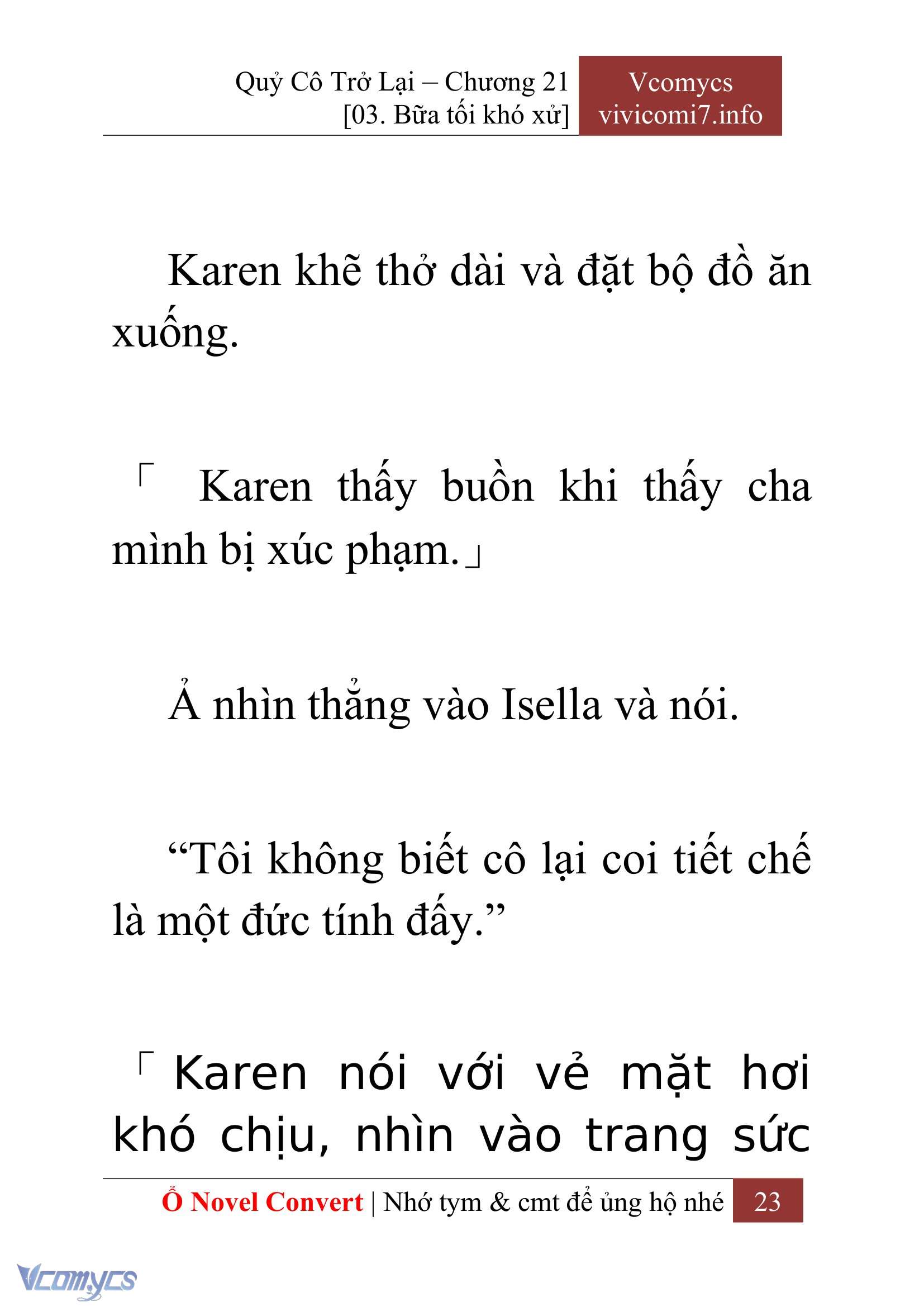 [Novel] Quý Cô Trở Lại Chap 21 - Next Chap 22