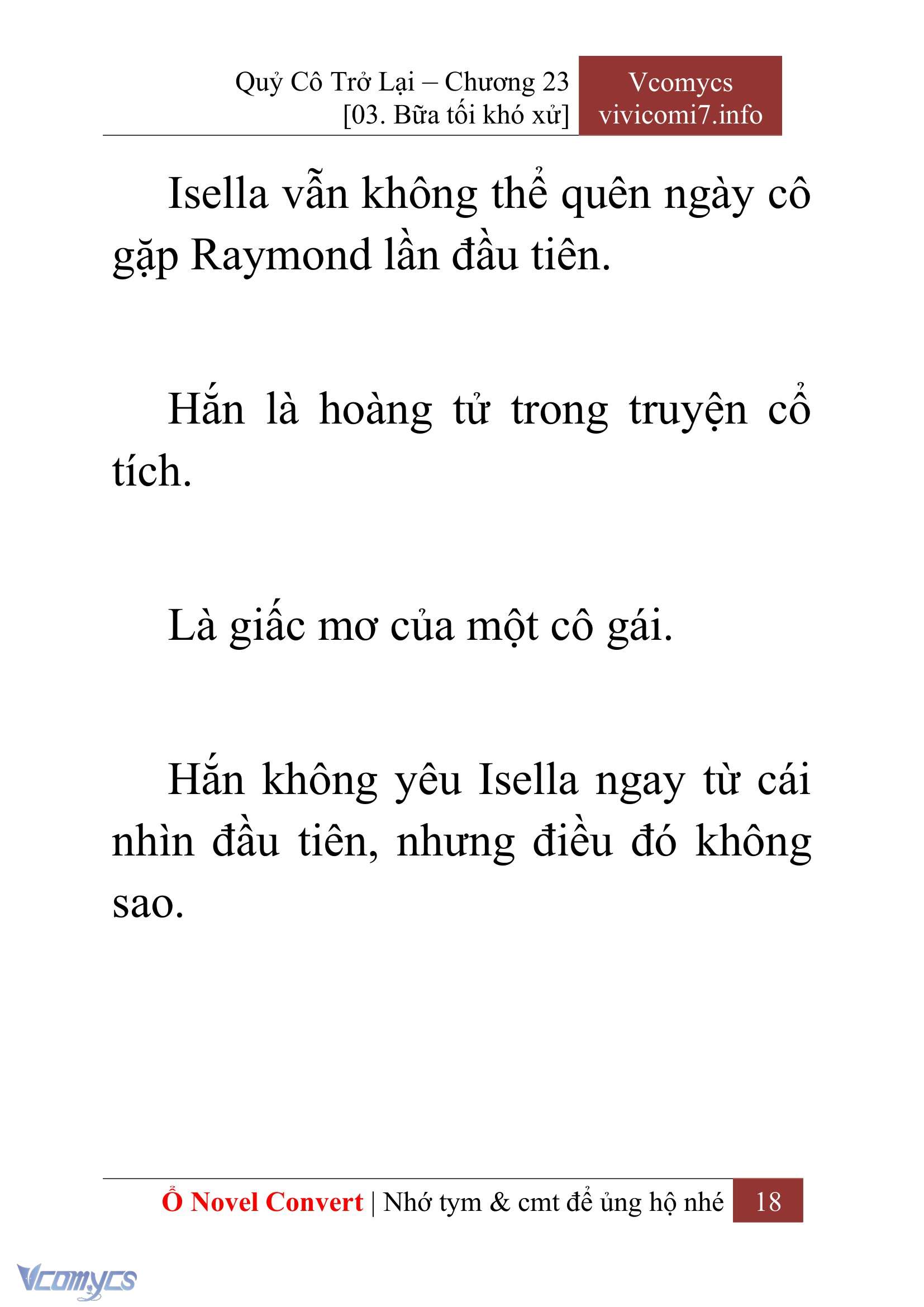 [Novel] Quý Cô Trở Lại Chap 23 - Next Chap 24