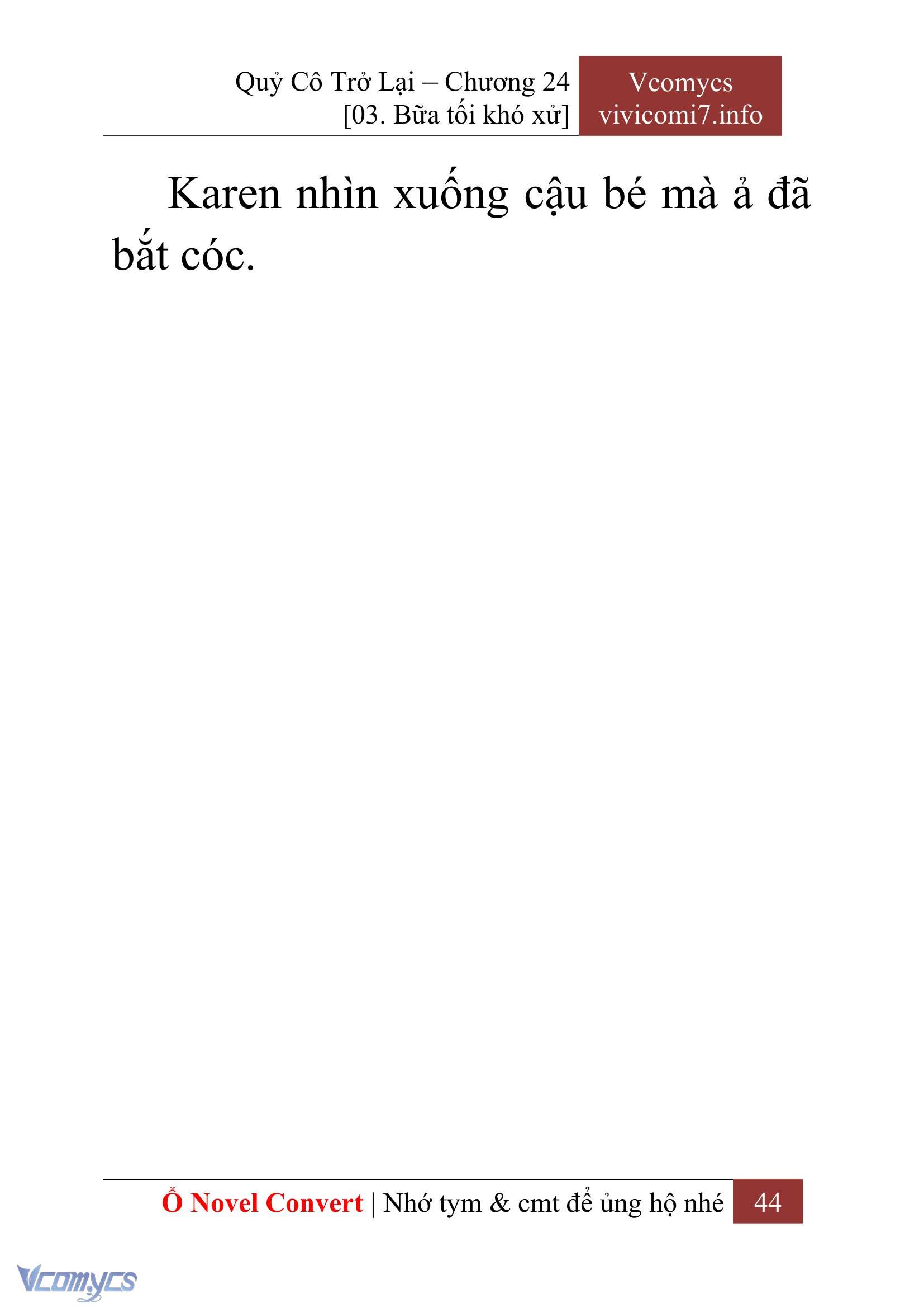 [Novel] Quý Cô Trở Lại Chap 24 - Next 