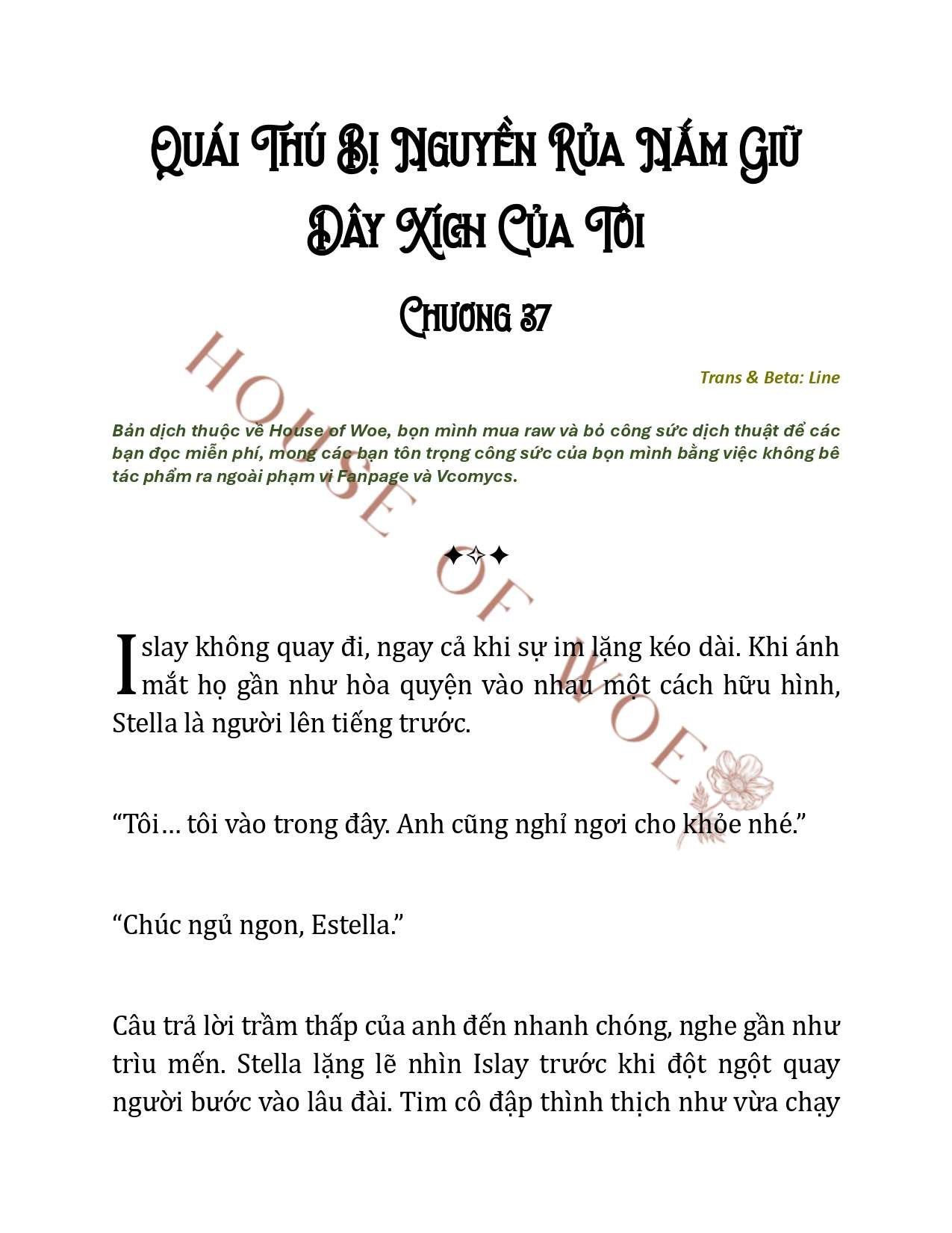 [NOVEL] QUÁI THÚ BỊ NGUYỀN RỦA NẮM GIỮ DÂY XÍCH CỦA TÔI Chap 37 - Next Chap 38