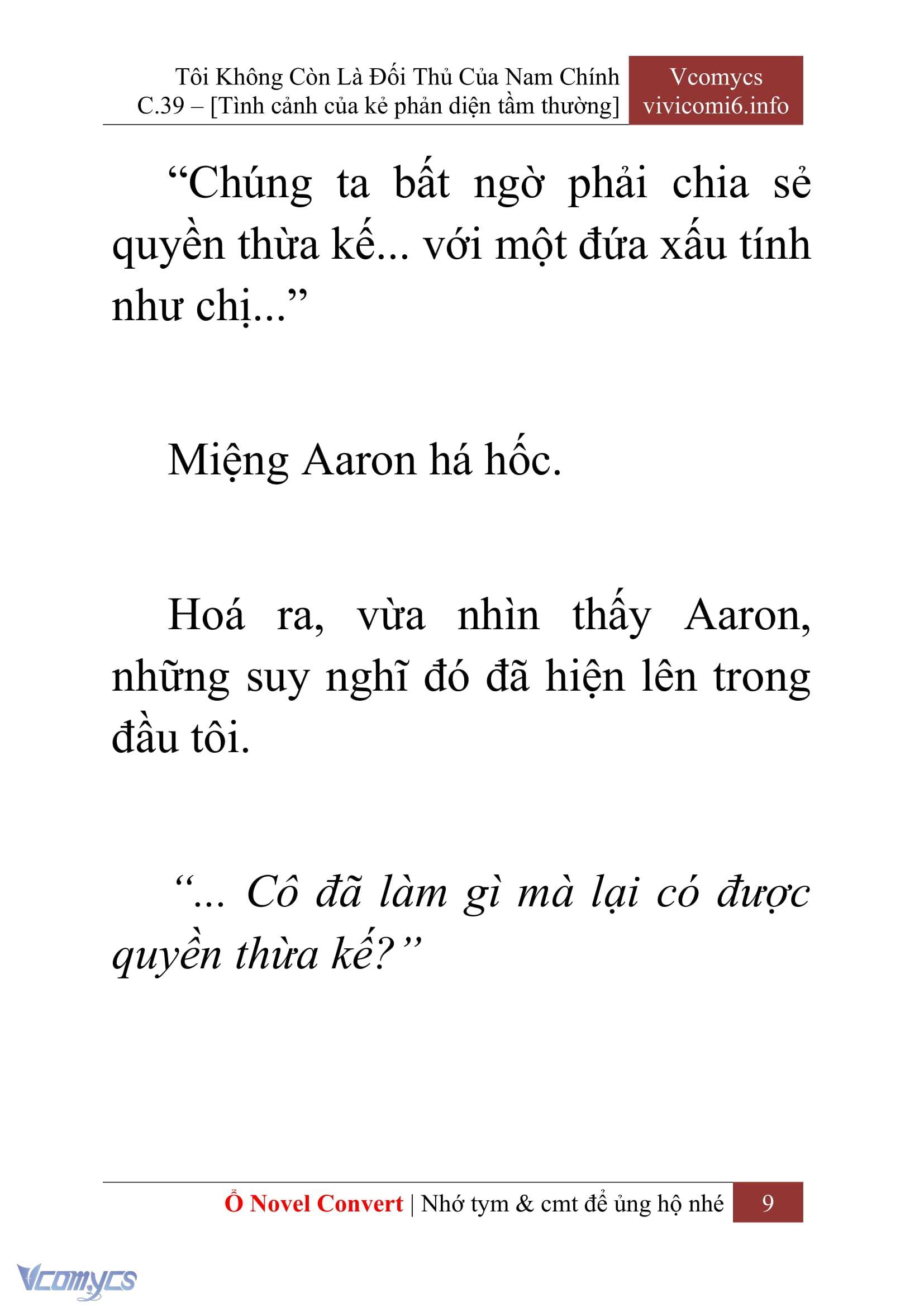 [Novel] Tôi Không Còn Là Đối Thủ Của Nam Chính Chap 39 - Trang 2