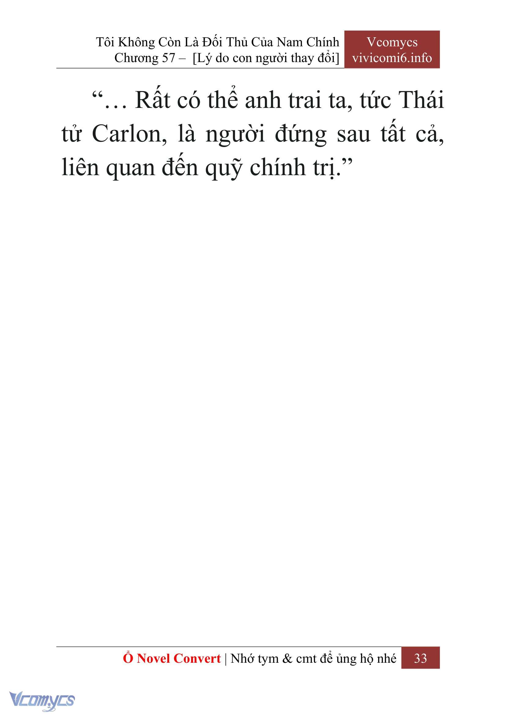 [Novel] Tôi Không Còn Là Đối Thủ Của Nam Chính Chap 57 - Next Chap 58