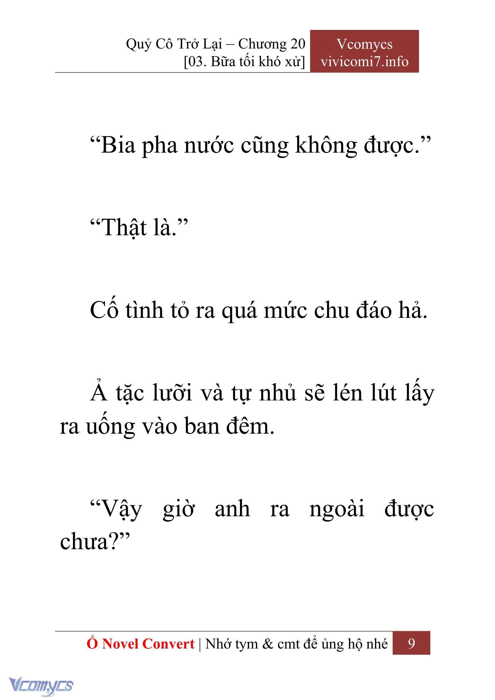 [Novel] Quý Cô Trở Lại Chap 20 - Next Chap 21