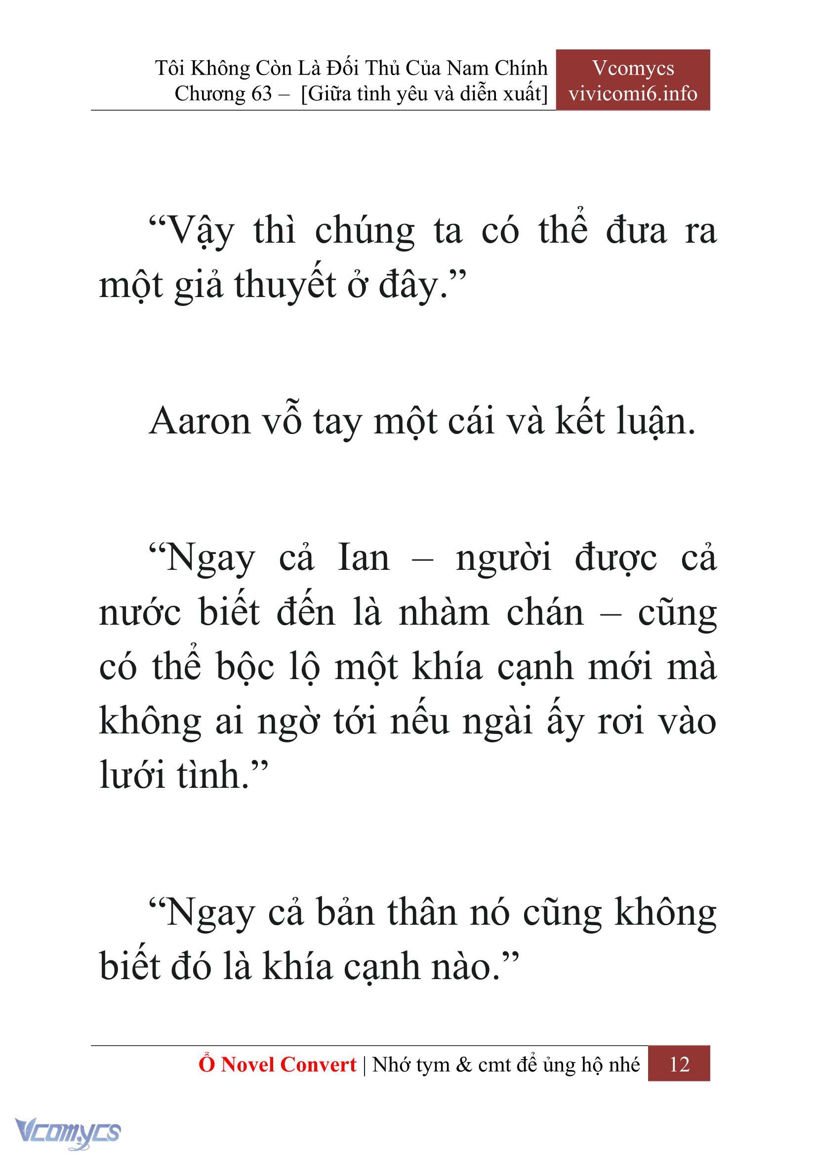 [Novel] Tôi Không Còn Là Đối Thủ Của Nam Chính Chap 63 - Next 