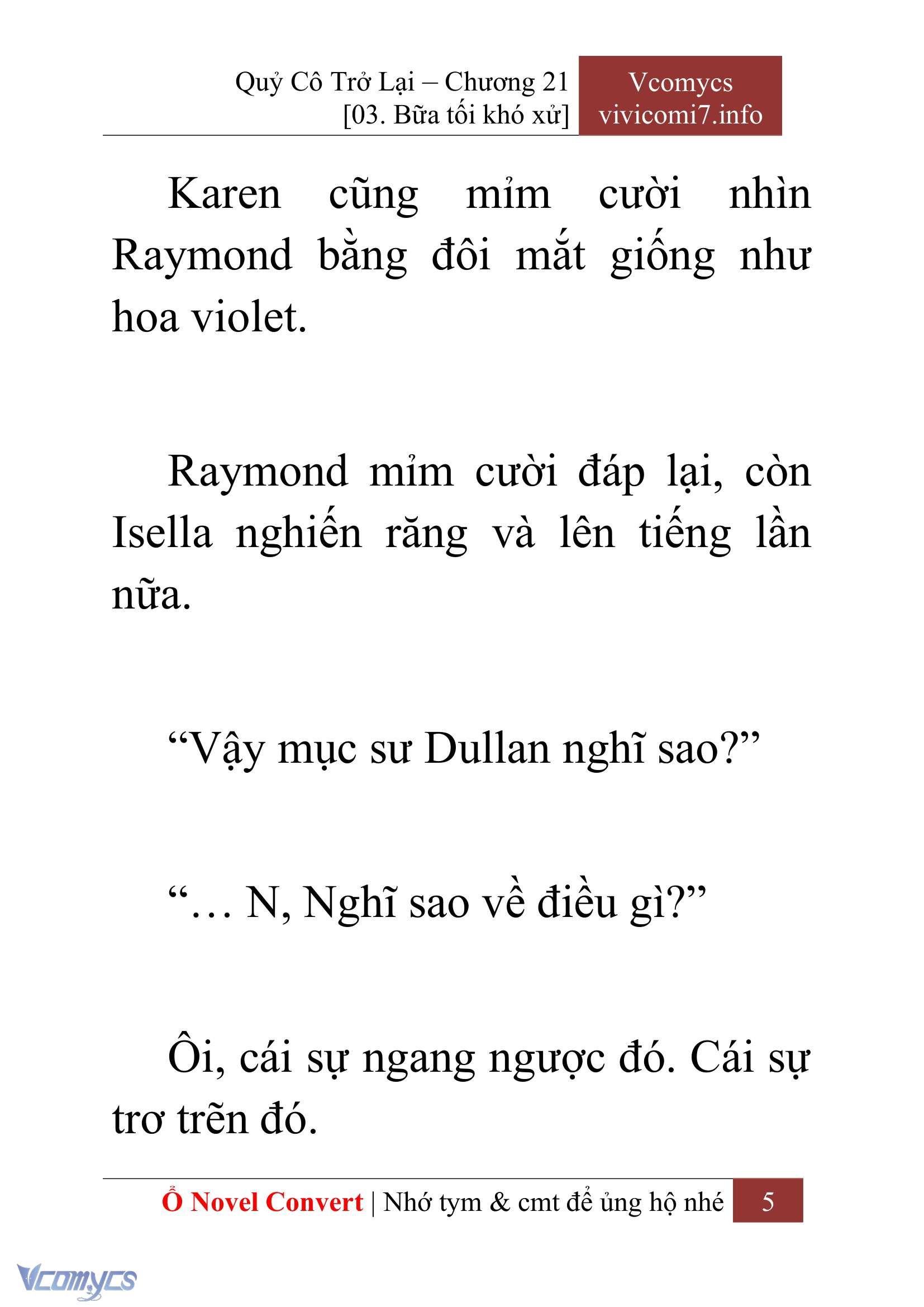 [Novel] Quý Cô Trở Lại Chap 21 - Next Chap 22