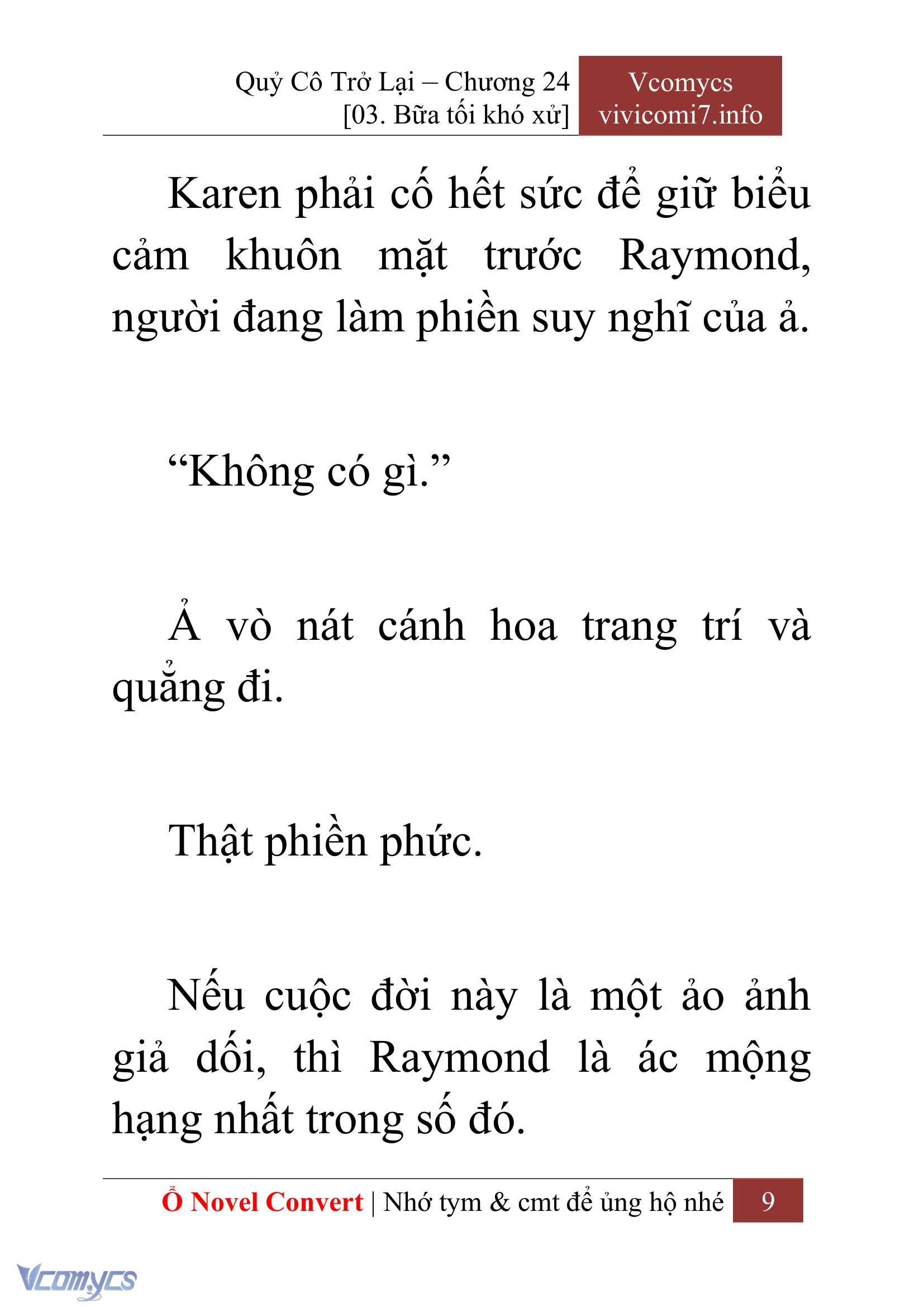 [Novel] Quý Cô Trở Lại Chap 24 - Next 