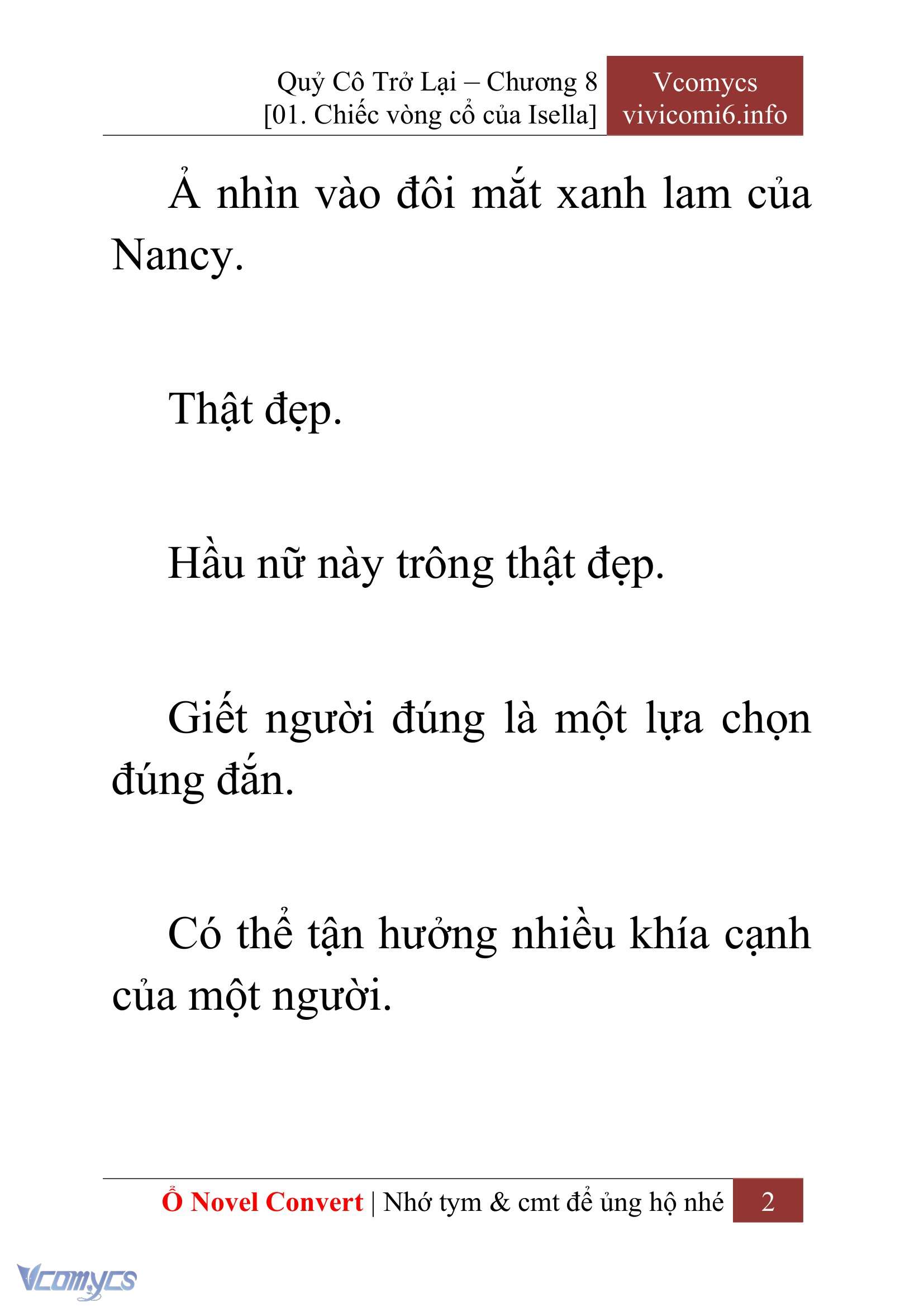[Novel] Quý Cô Trở Lại Chap 8 - Trang 2