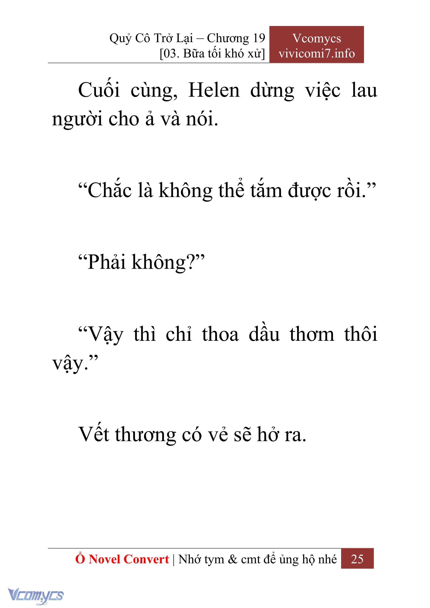 [Novel] Quý Cô Trở Lại Chap 19 - Next Chap 20