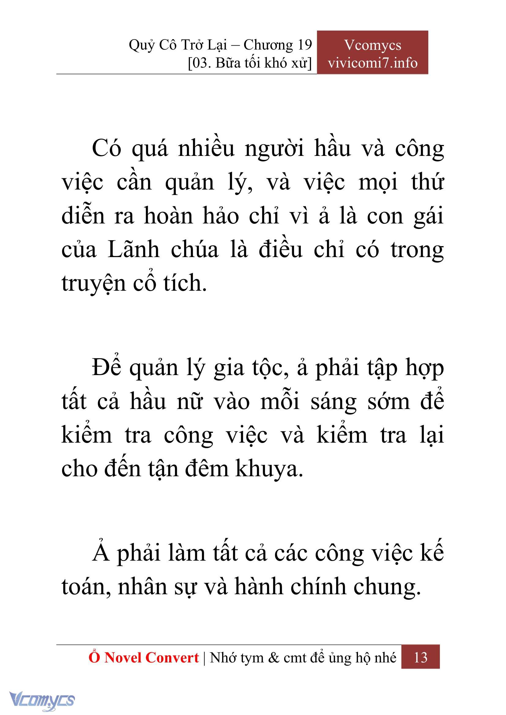 [Novel] Quý Cô Trở Lại Chap 19 - Next Chap 20