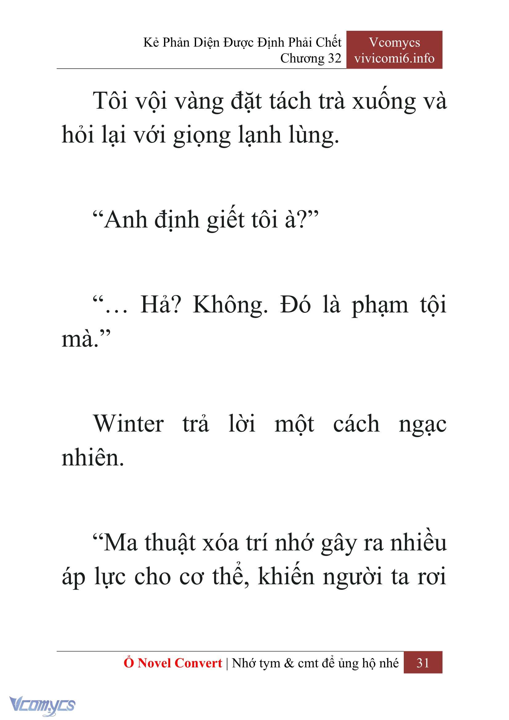 [Novel] Kẻ Phản Diện Được Định Phải Chết Chap 32 - Next Chap 33