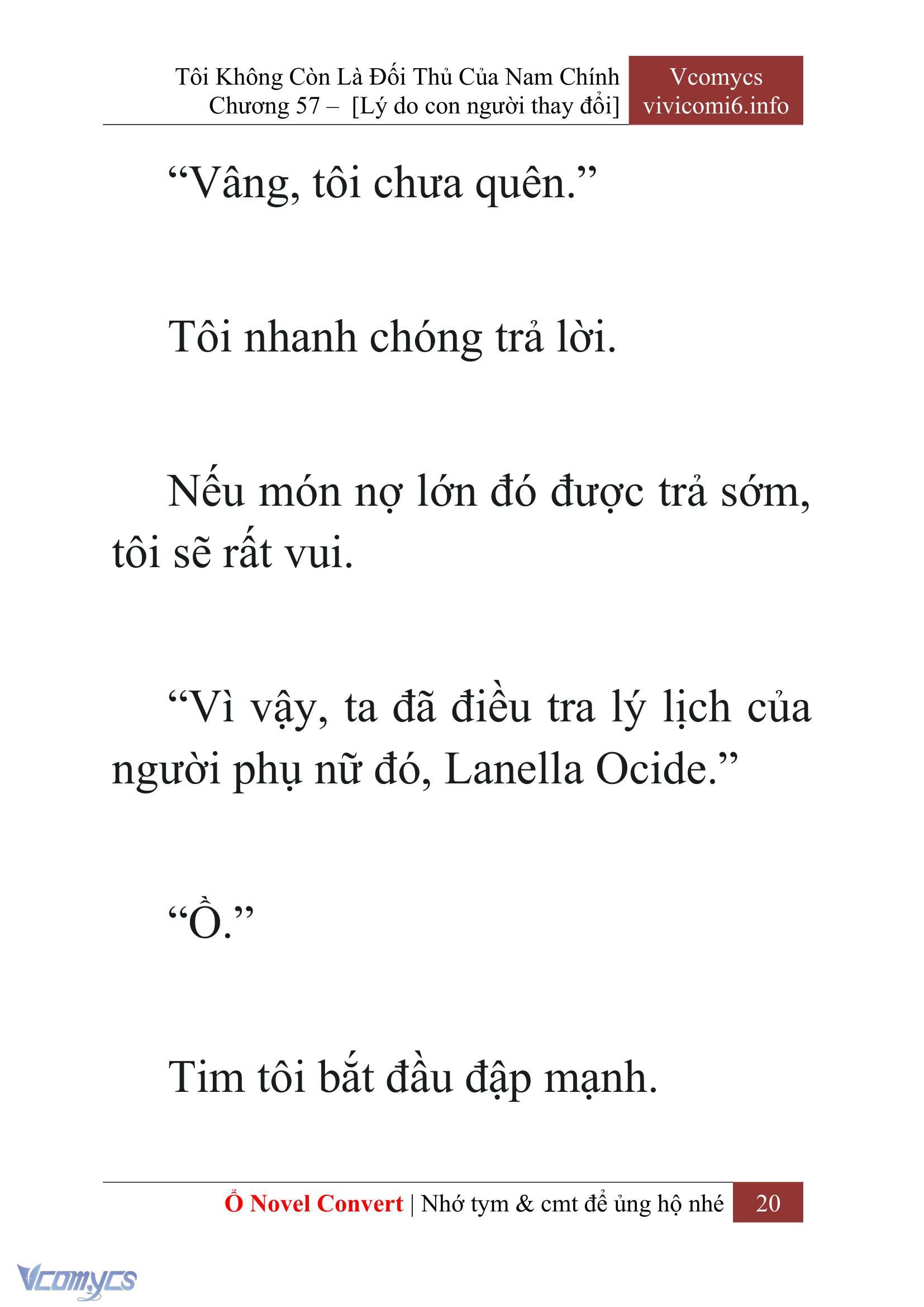 [Novel] Tôi Không Còn Là Đối Thủ Của Nam Chính Chap 57 - Next Chap 58